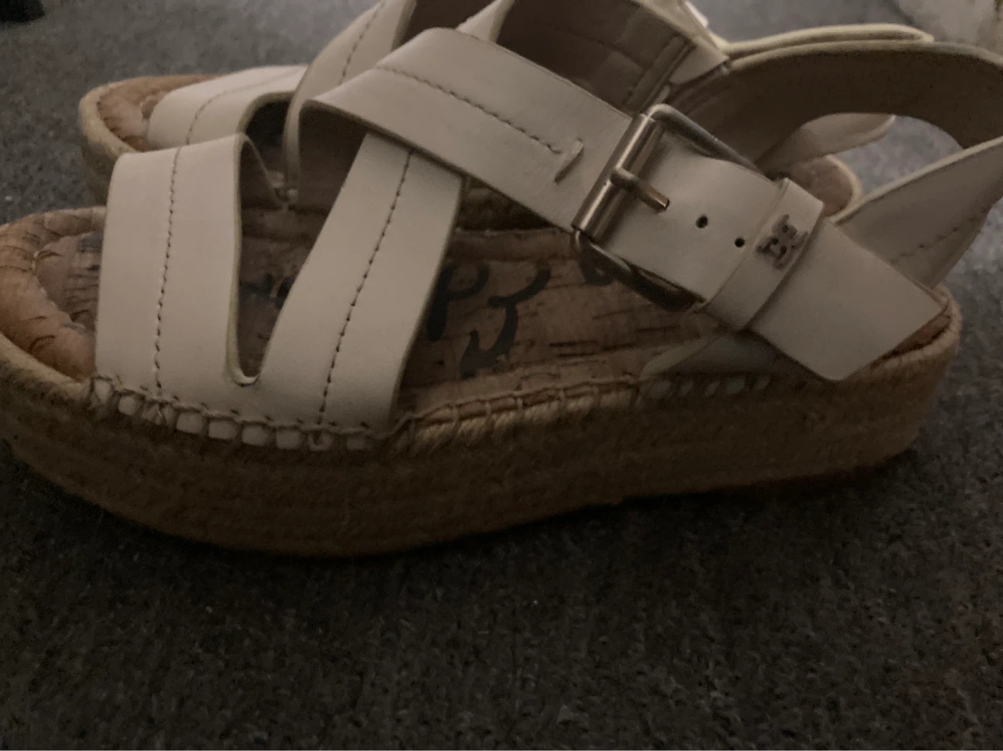 Sam Edelmann White Leather Espadrille Platform Sandals⚽️ - photo 2