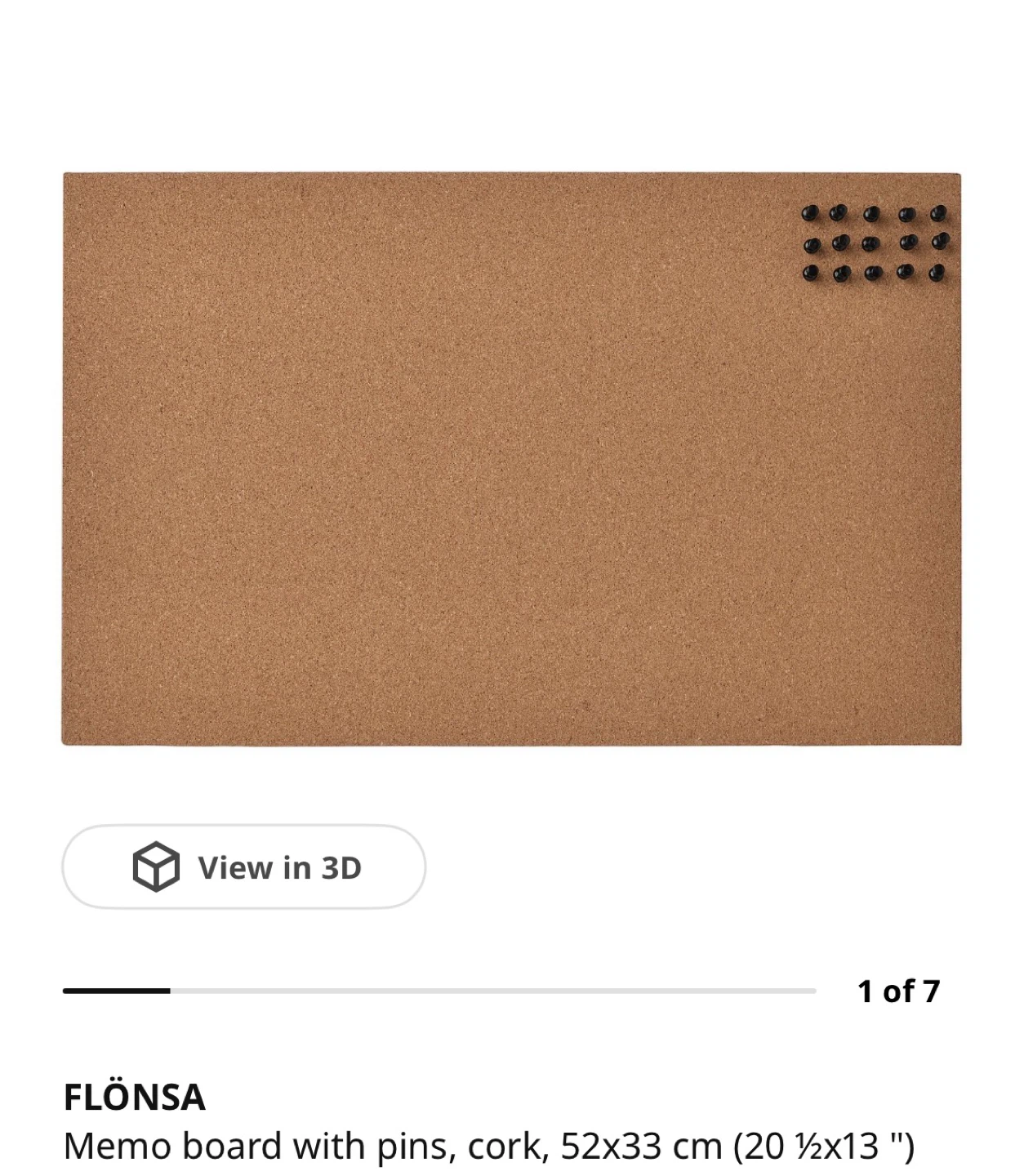 Memo board with pins
