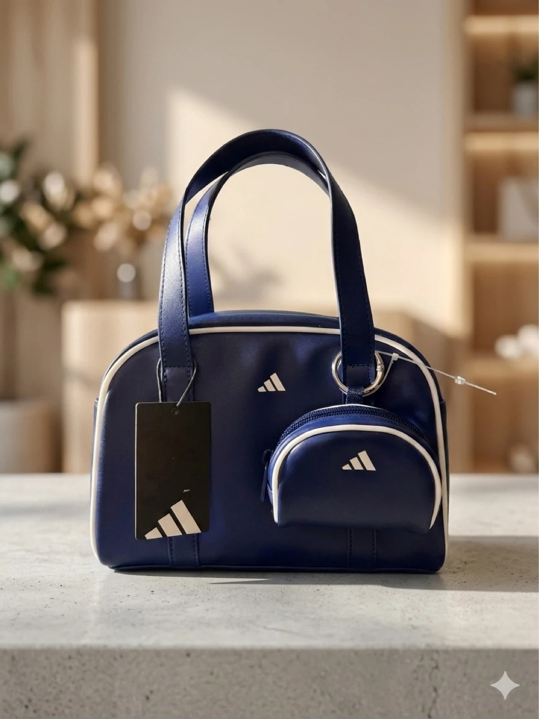 Adidas Blue Mini Duffle Bag with Pouch