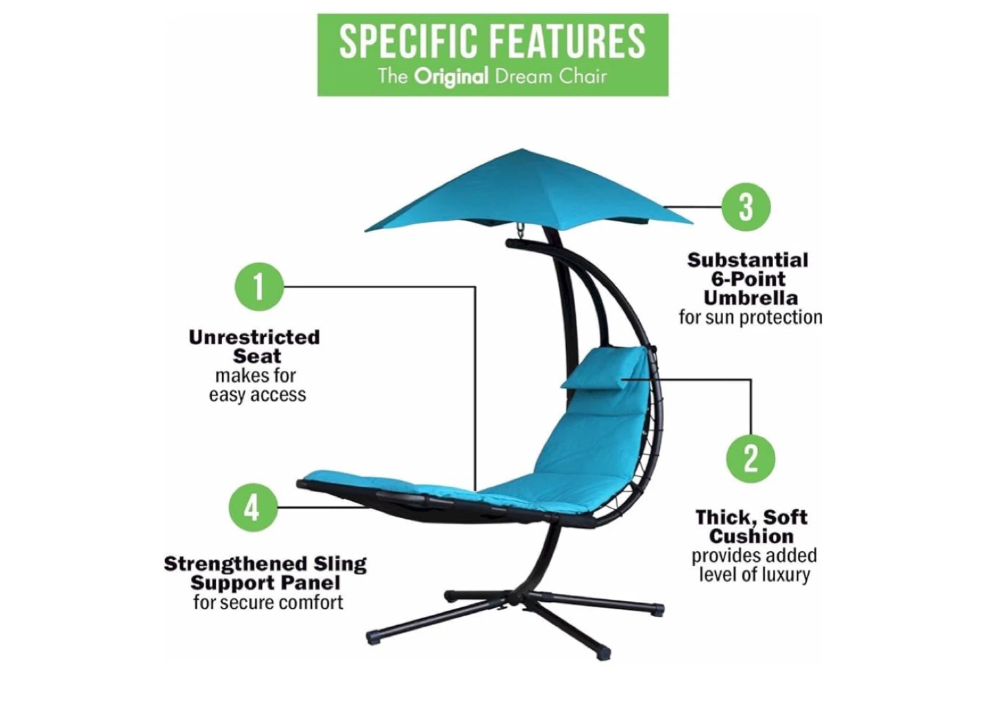 Original Dream Chair Hanging Lounger with Umbrella - photo 2