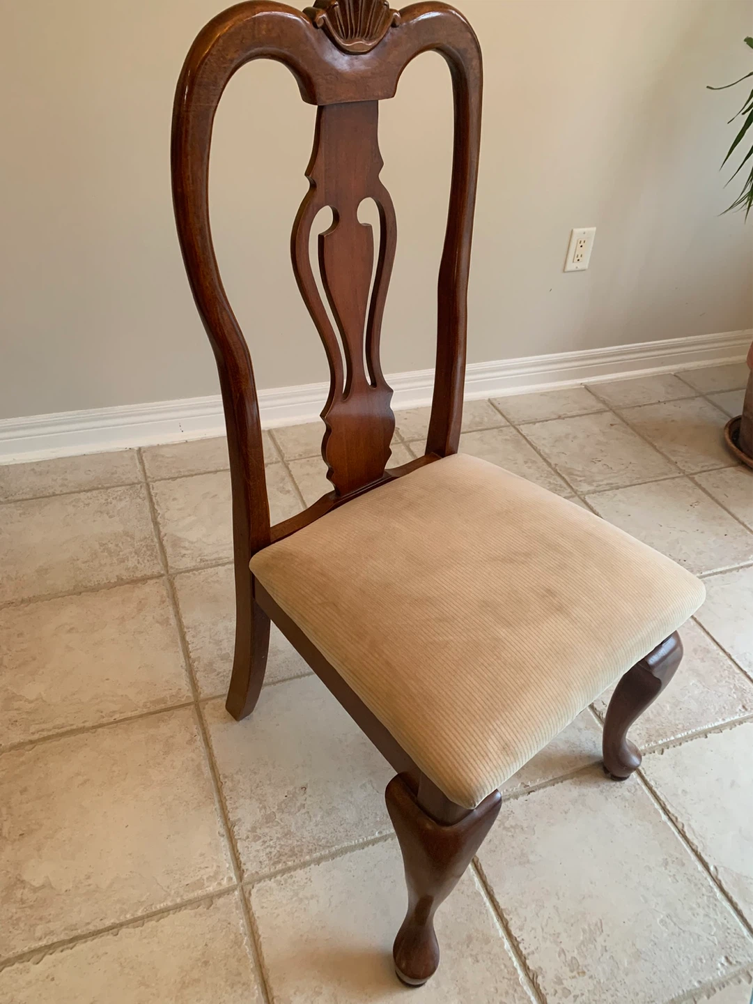 Dining table with glass top and four Wooden Chair, Set of four - photo 4