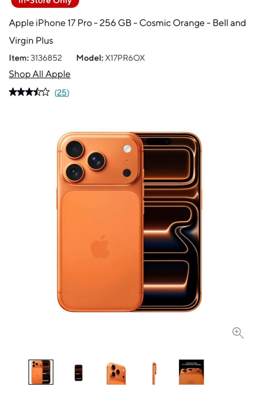 Apple iPhone 17 Pro 256 GB - Cosmic Orange