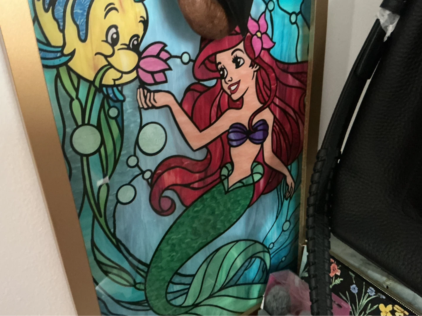 Disney The Little Mermaid Ariel & Flounder glass ⚽