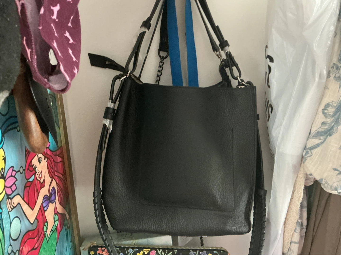 Black Leather Tote Bag ⚽