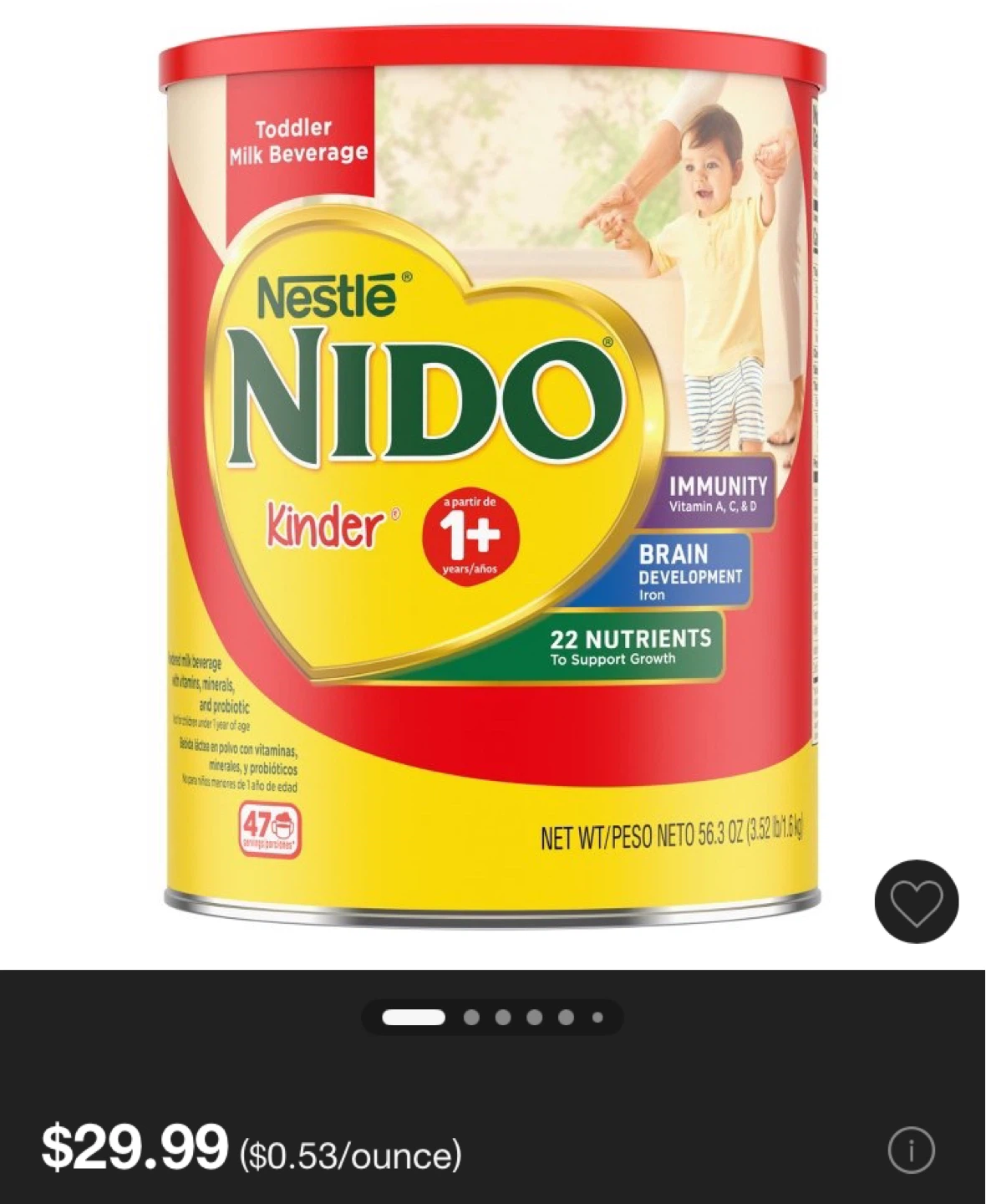 Nestle Nido Kinder 1+ Toddler Milk Beverage 4.85 LB⚽️ - photo 2