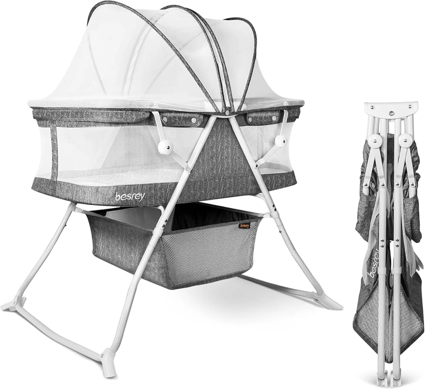 Besrey 3-IN-1 Baby Bassinet - Foldable, Portable