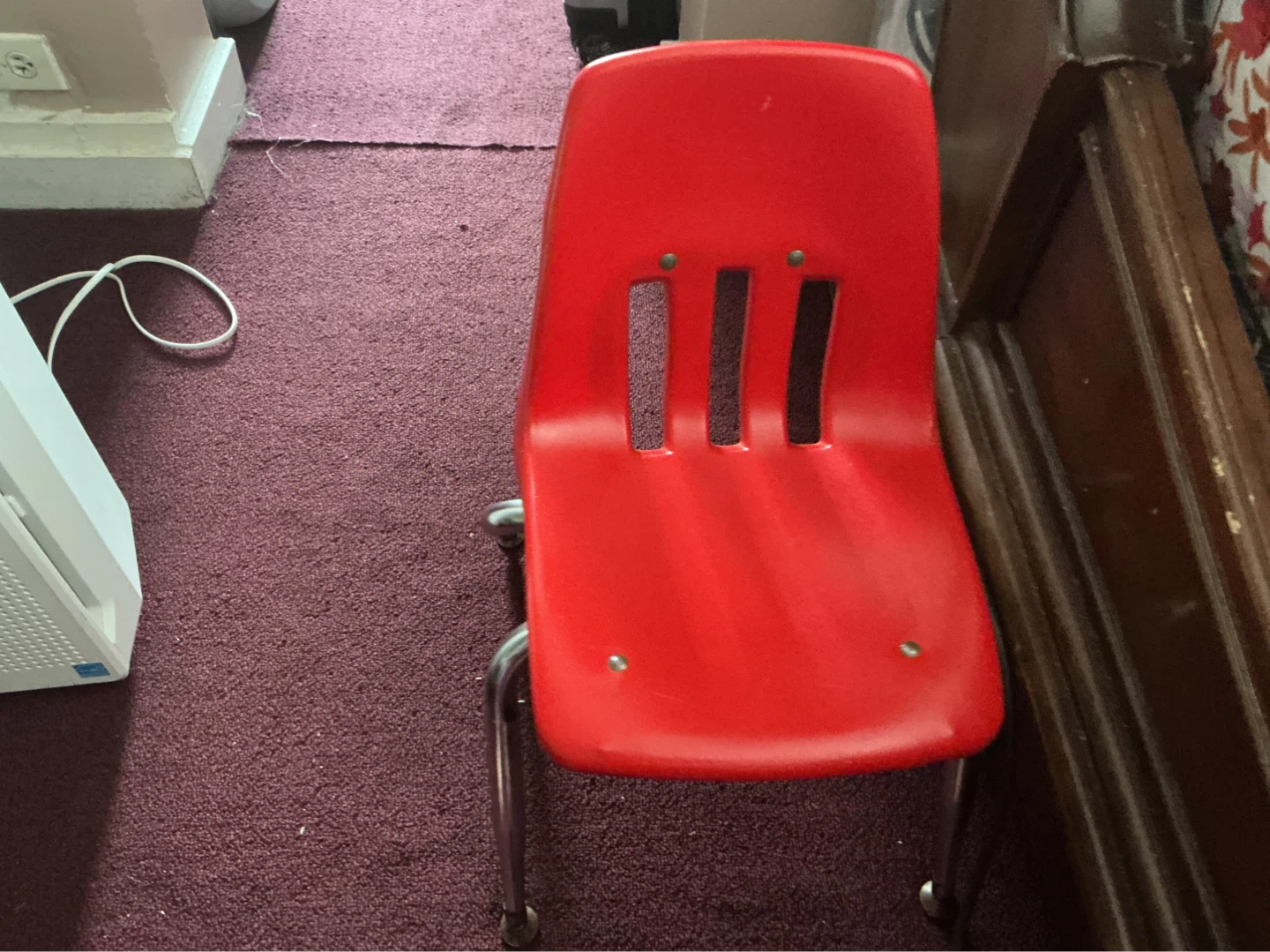 Red Plastic School Chair ⚽