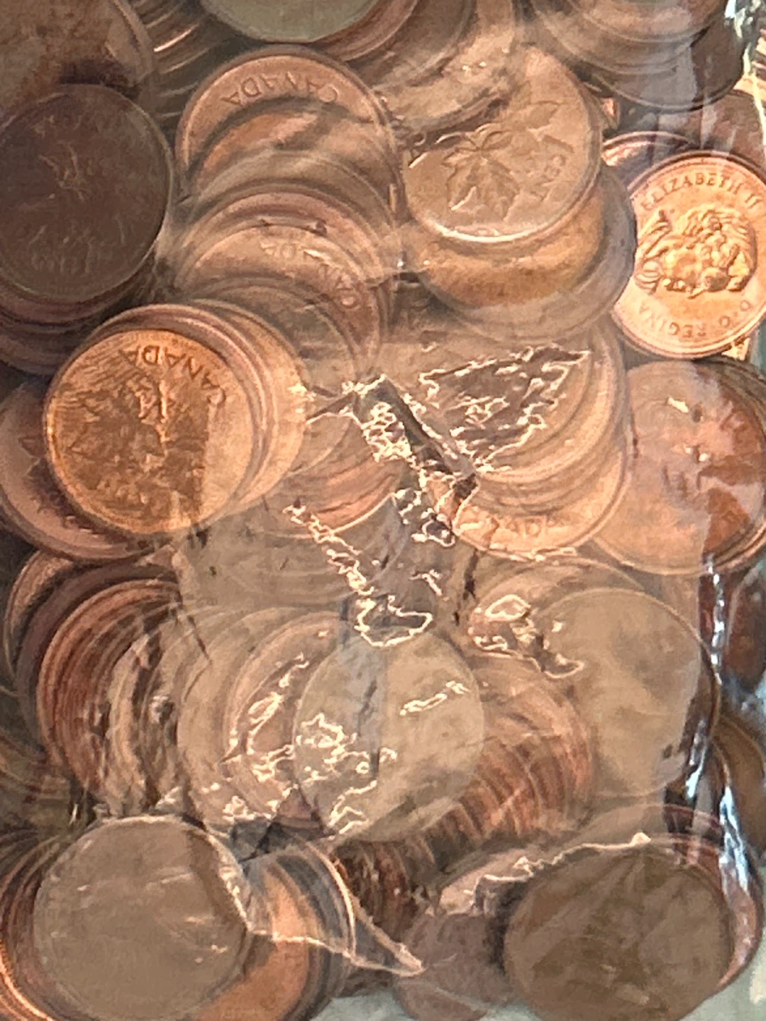 Bag of Canadian Pennies - photo 3