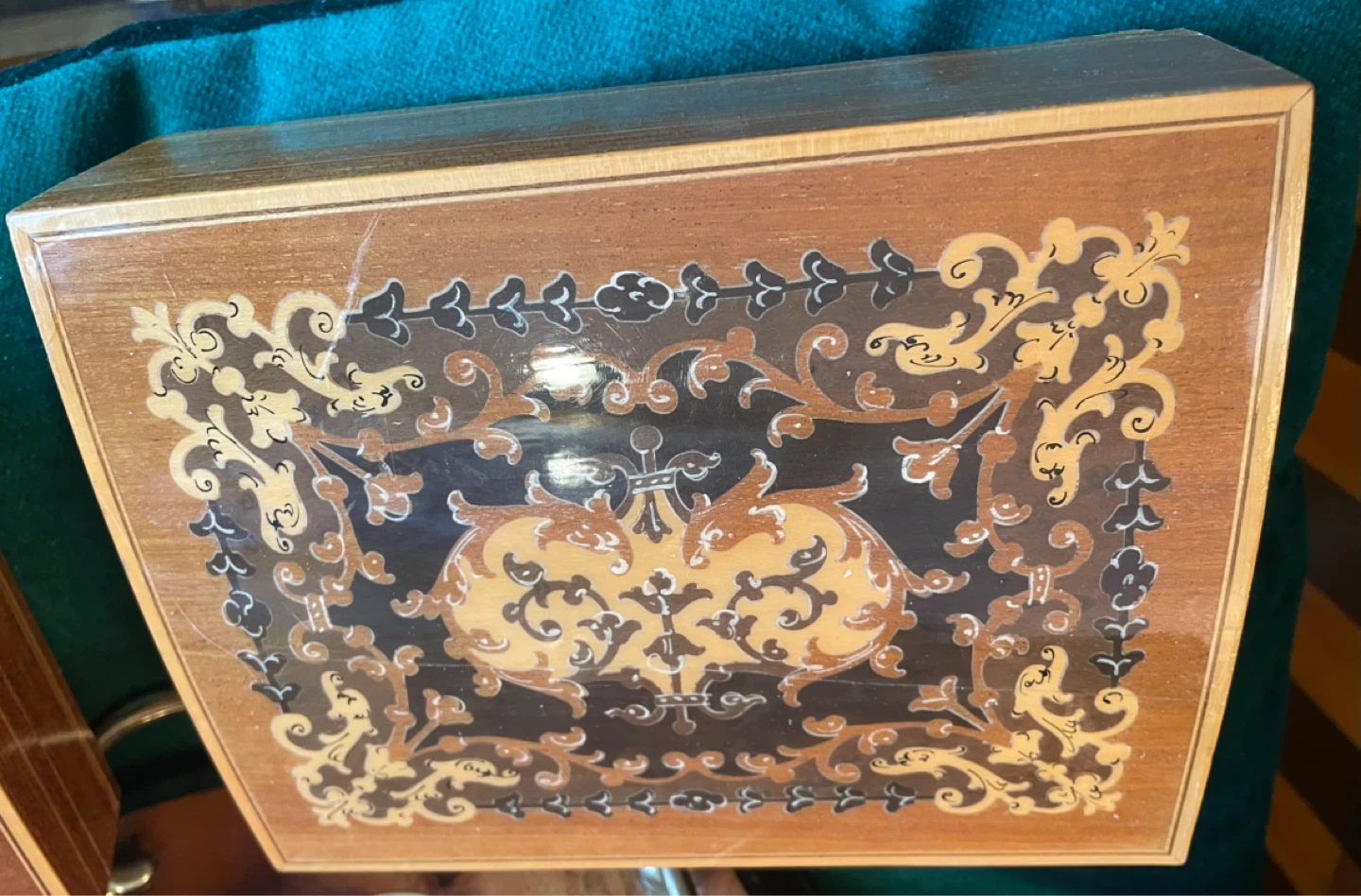 Vintage Italian  Marquetry Serving Tray with Two Boxes - photo 4