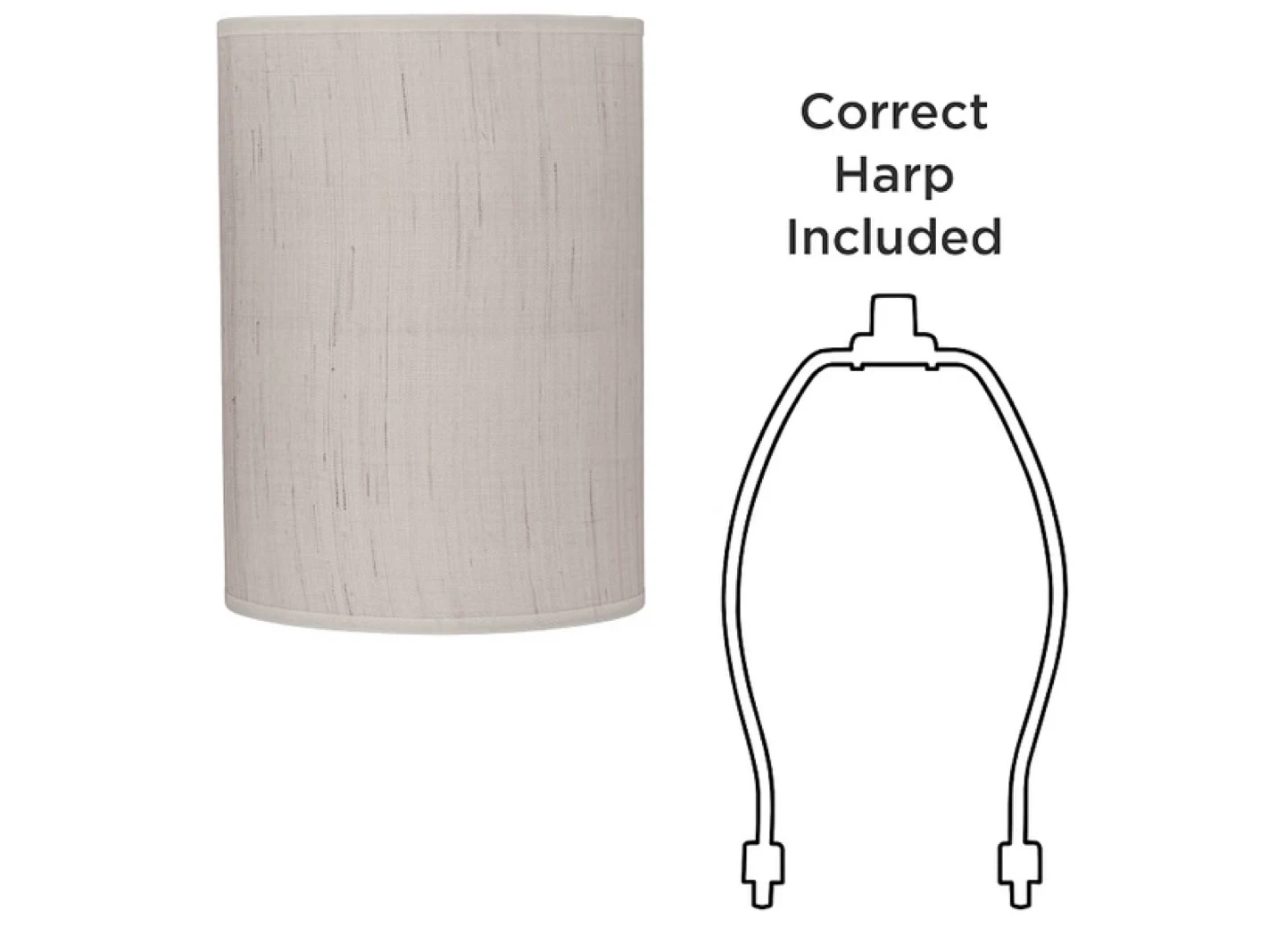 Ivory Linen Small Drum Cylinder Lamp Shade - photo 2