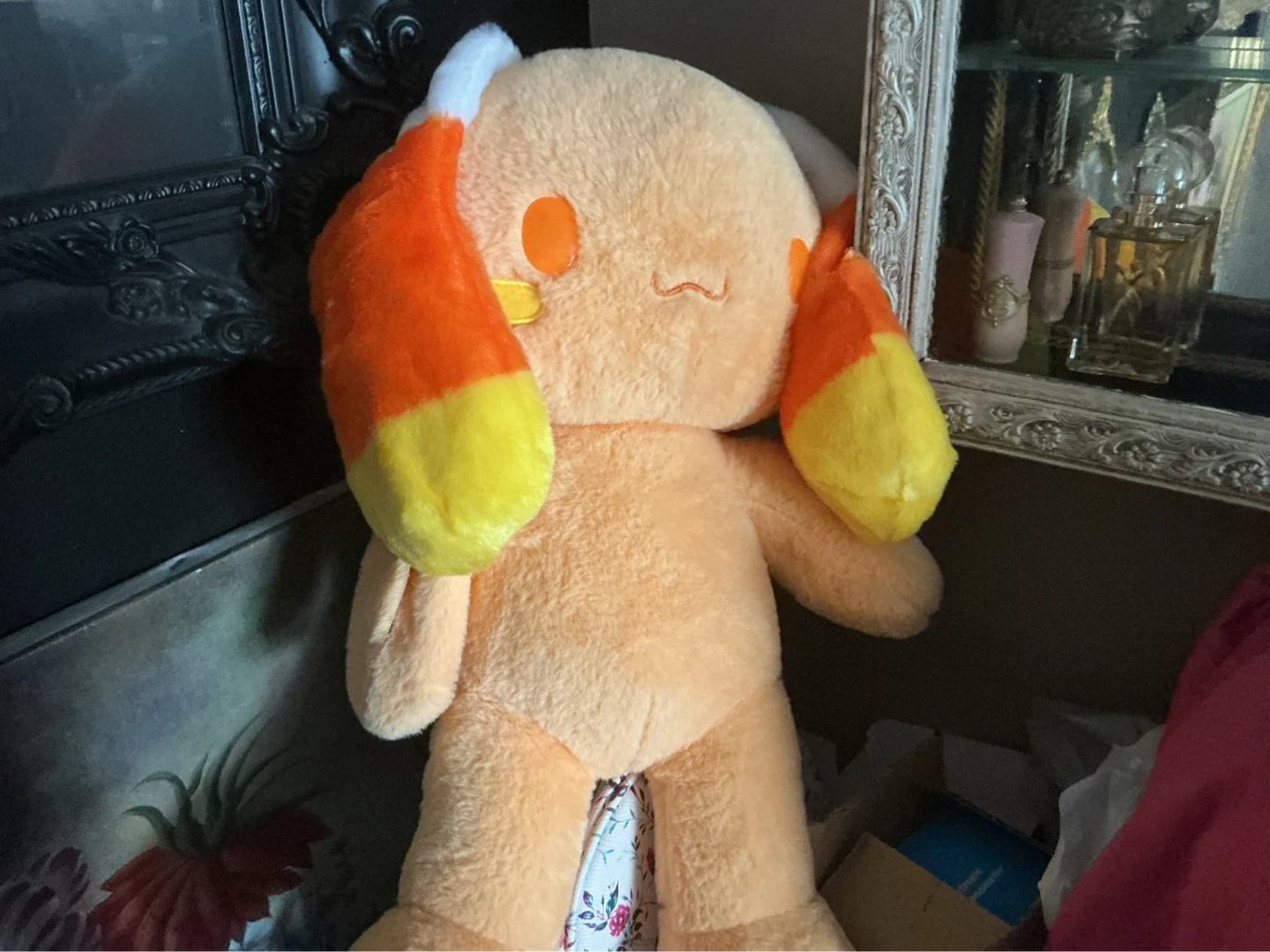 Large Orange Plush Toy with Candy Corn Ears ⚽