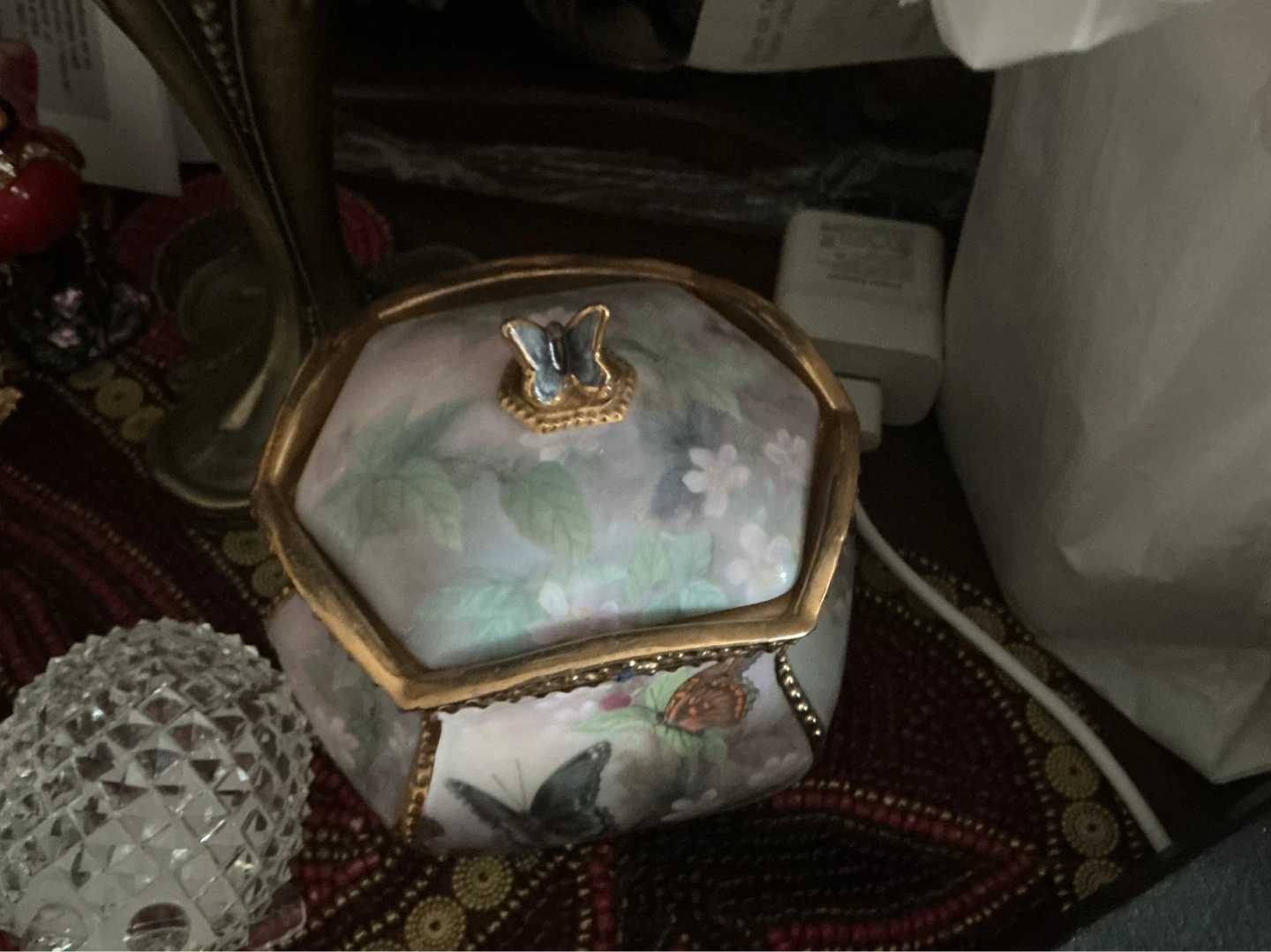 Decorative Trinket Box with Butterflies ⚽
