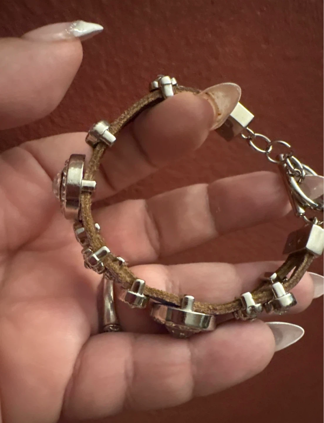 ⚽️ Genuine Leather Bracelet with Cubic Zircon’s charms - photo 2