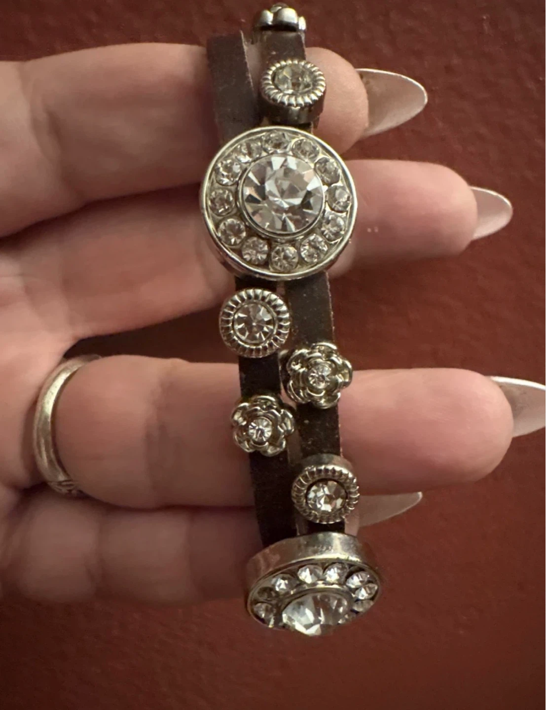 ⚽️ Genuine Leather Bracelet with Cubic Zircon’s charms - photo 3