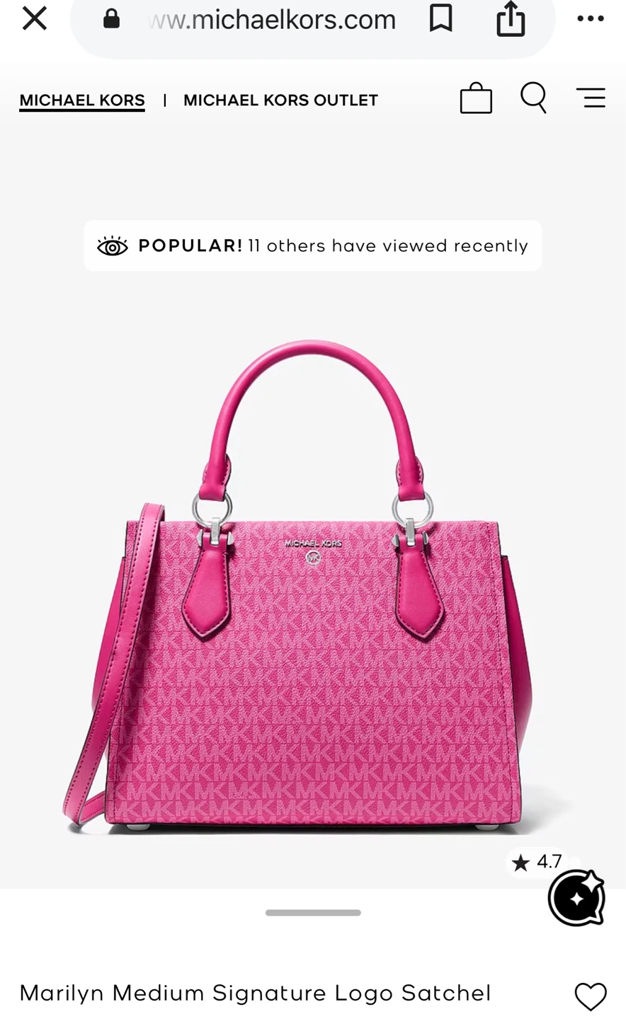 Michael Kors Marilyn Medium Signature Logo Satchel