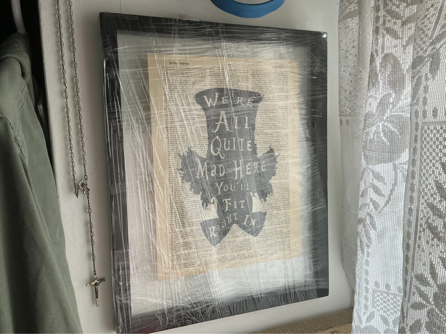 Framed "We're All Quite Mad Here" Alice in Wonderland Art ⚽