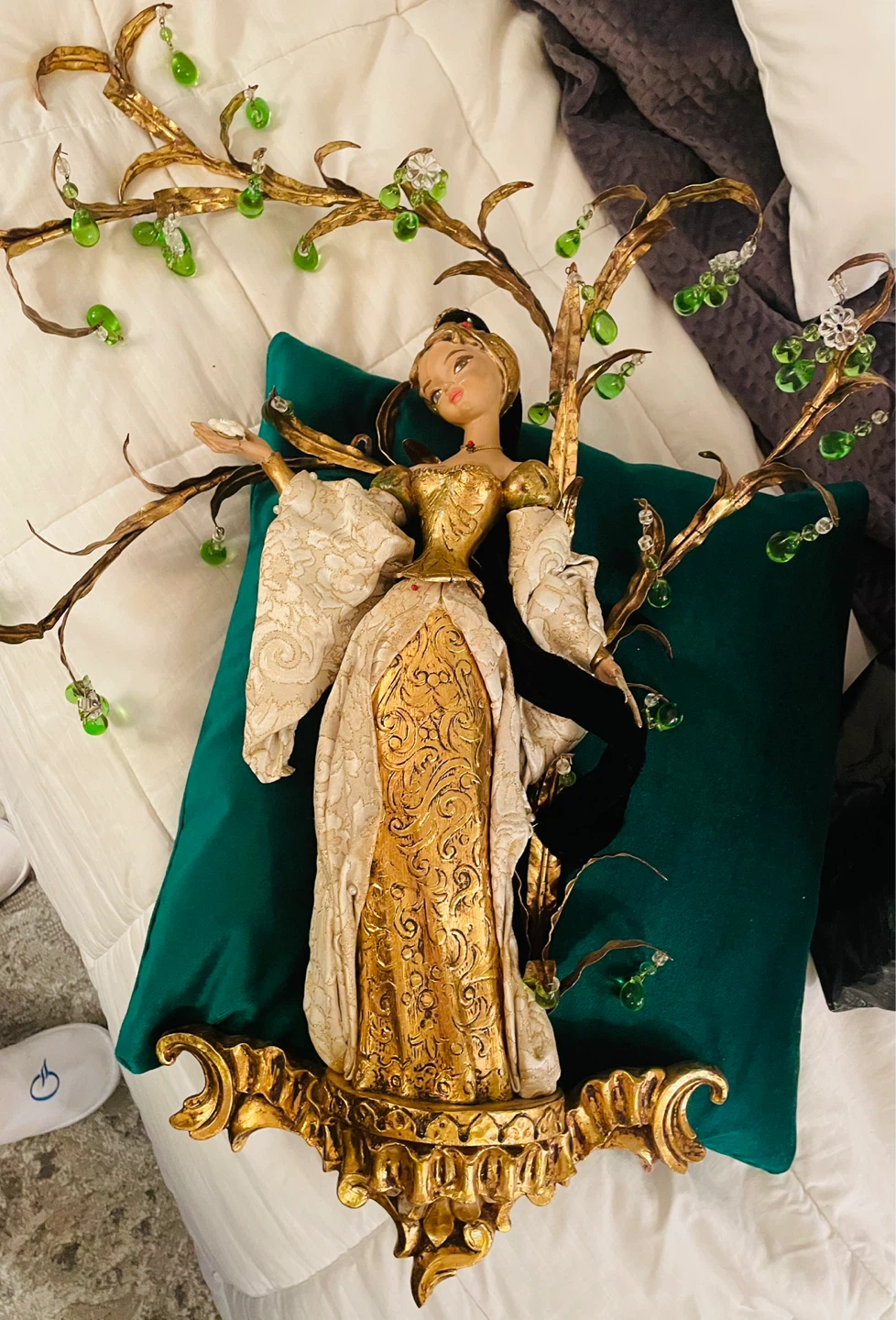 Vintage  Ornate Italian  Doll with Jeweled Tree