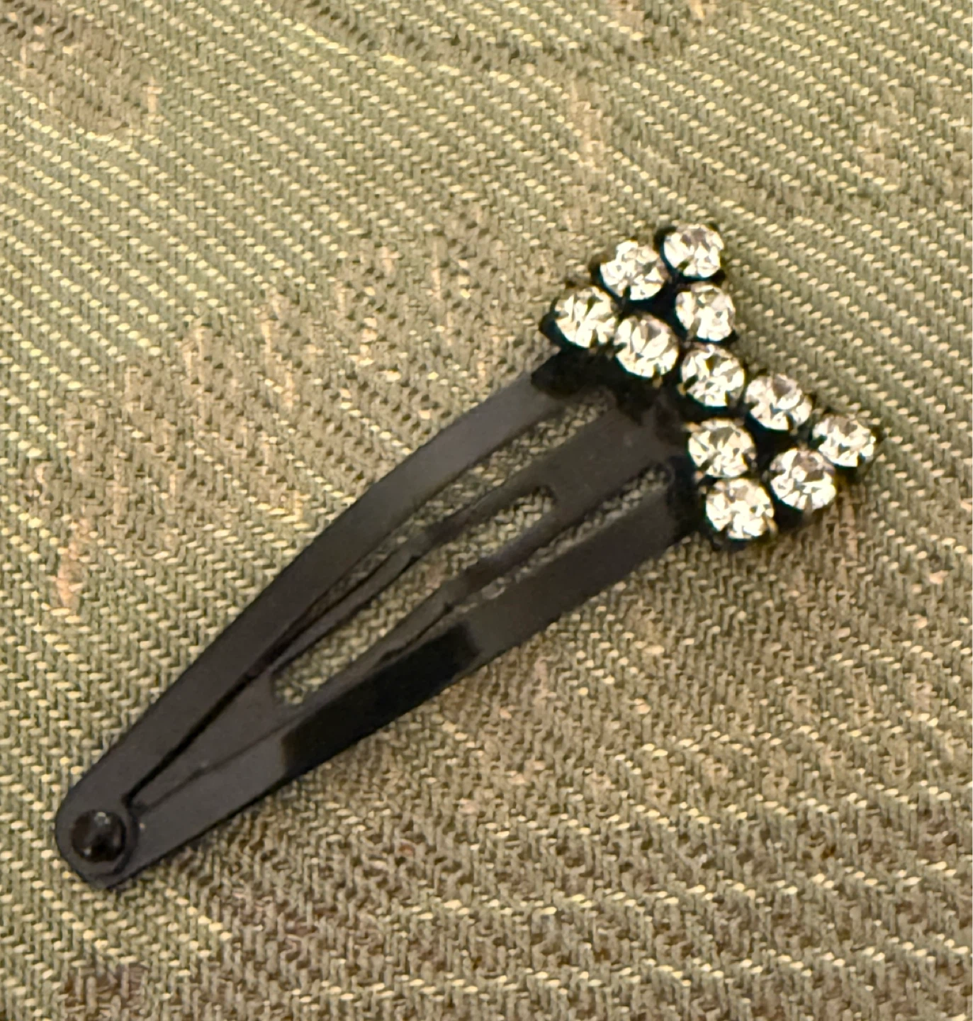 Black Snap Hair Clip with Rhinestones⚽️