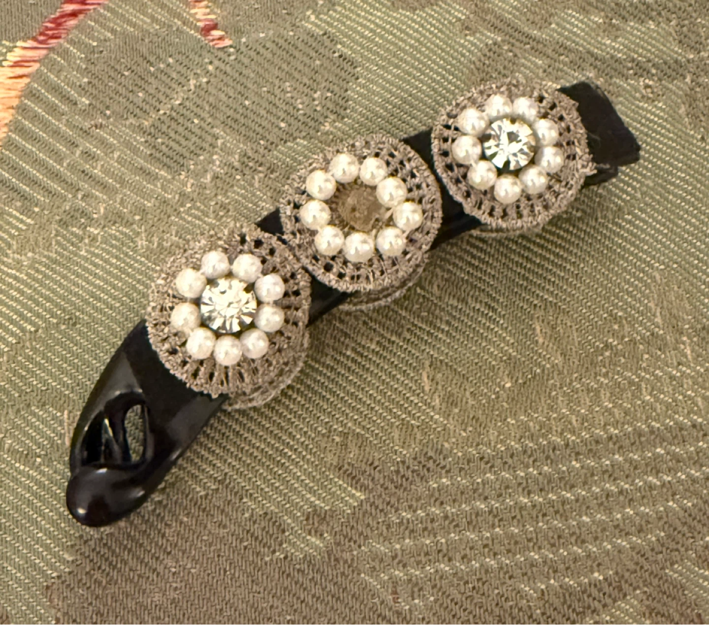 Decorative Barrette with Pearls and Rhinestones⚽️ - photo 2