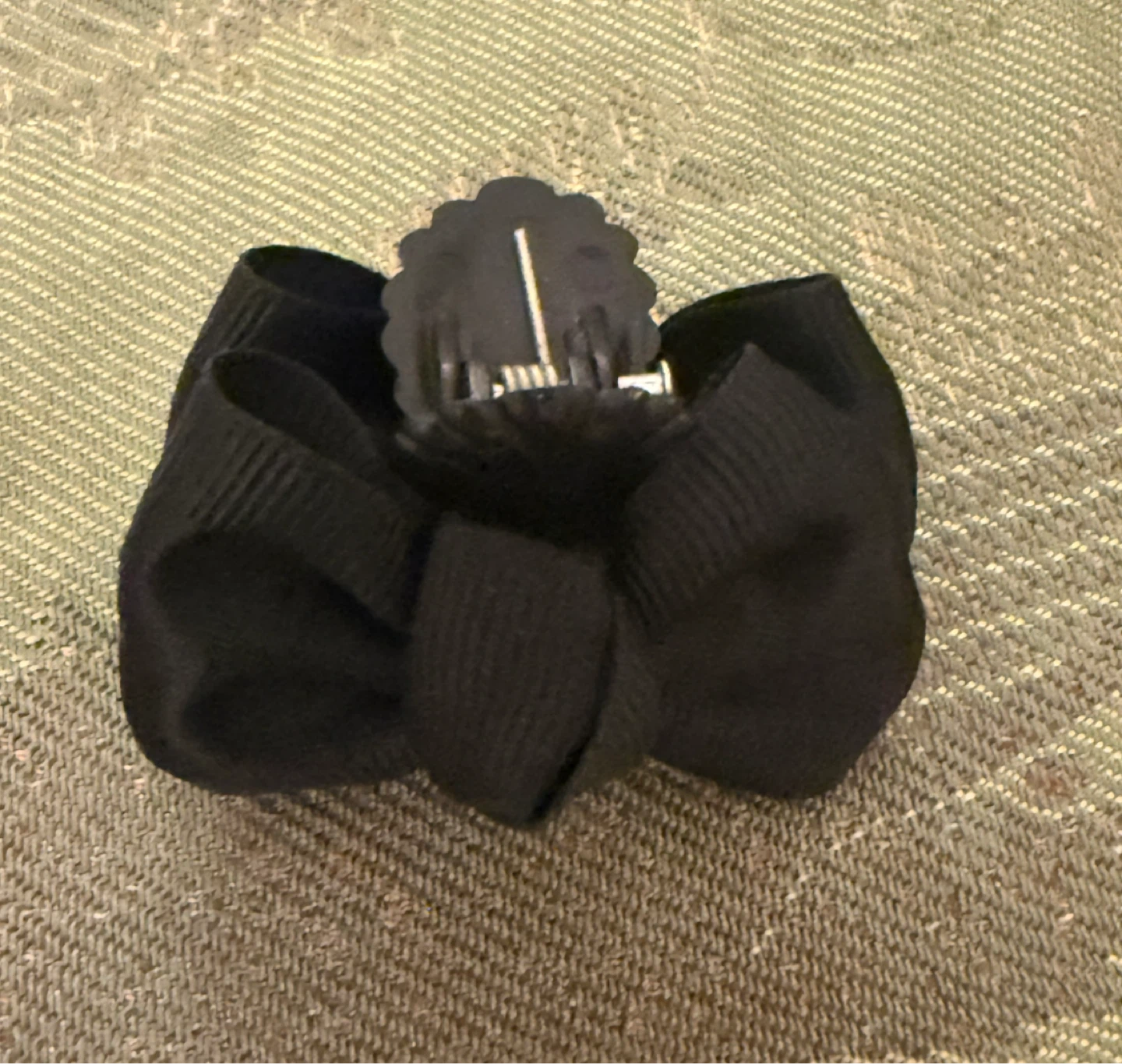 Black Grosgrain Ribbon Hair Clip⚽️