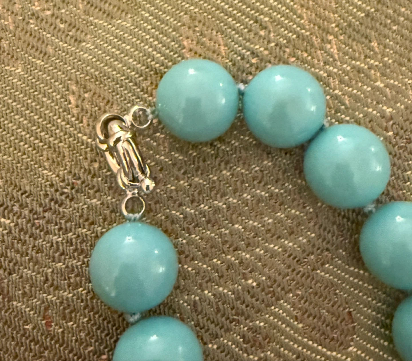 Teal Beaded Bracelet with Silver Clasp⚽️ - photo 2
