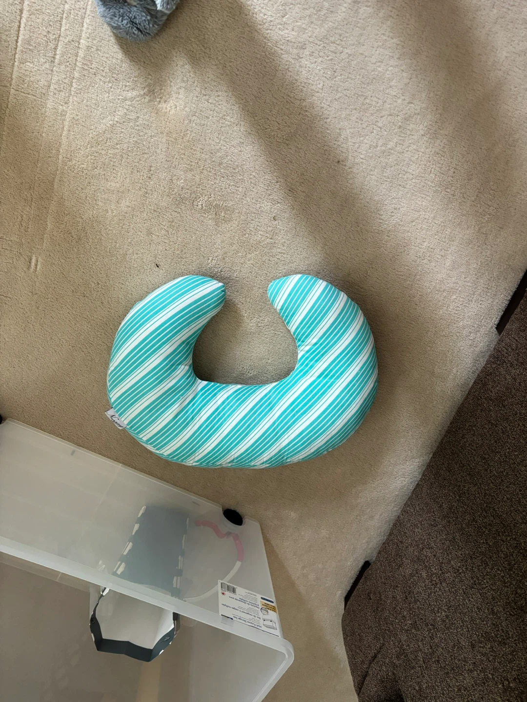 Boppy Nursing Pillow - Teal & White Stripes