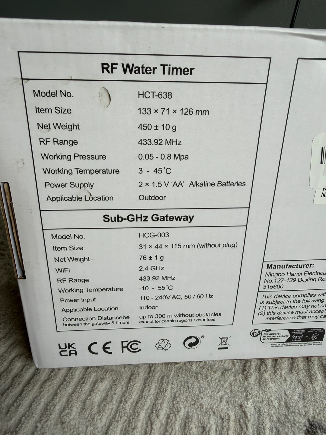 Johgee 3 Outlet Wireless RF Water Timer HCT-638 - photo 4