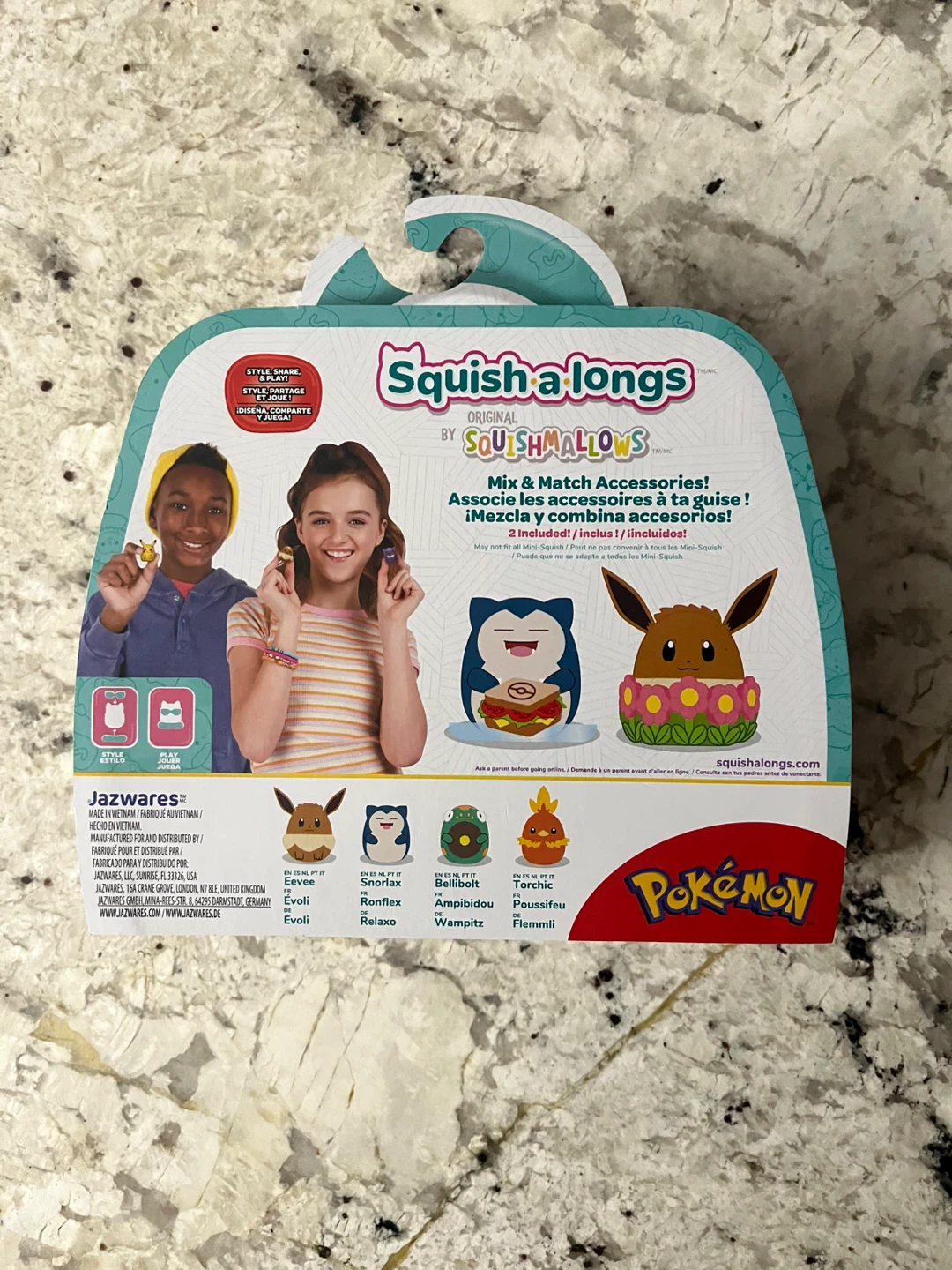 Pokemon Squish-a-longs by Squishmallows 6 Piece Set - photo 2