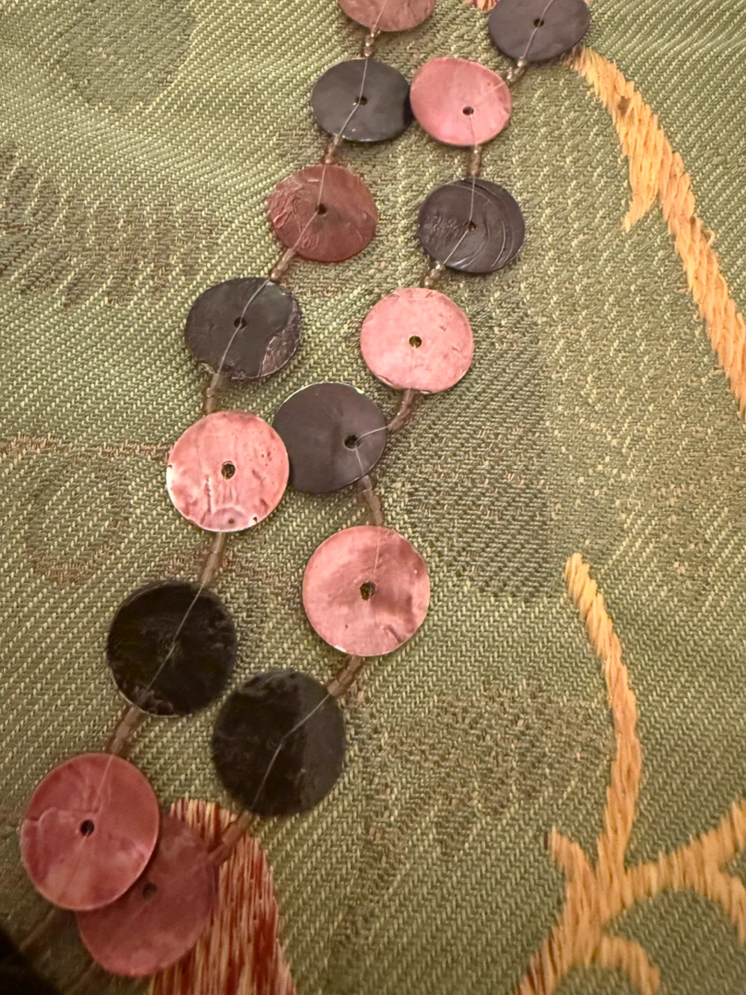 Beaded Necklace with Pink and Brown Discs⚽️ - photo 3