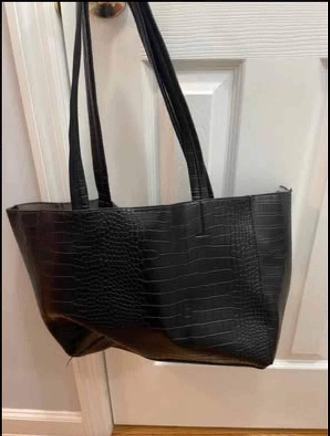 Black faux-crocodile Bag
