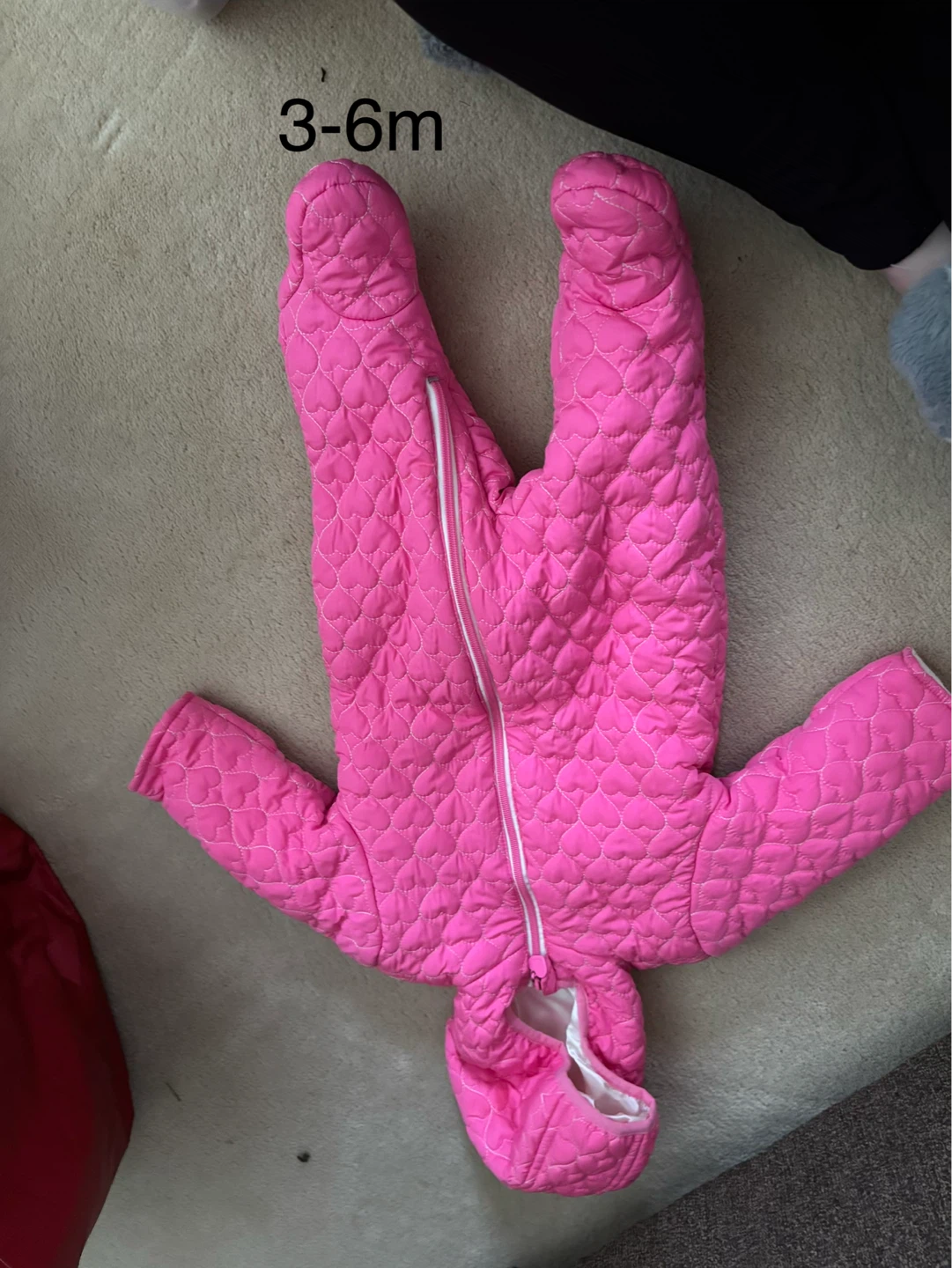 Pink Quilted Snowsuit 3-6m