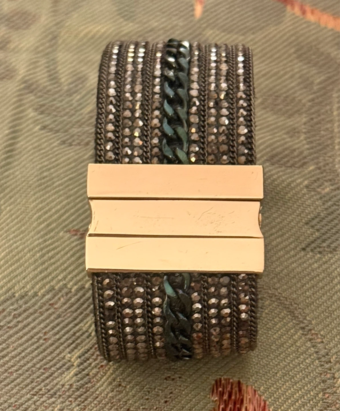 Sparkly Cuff Bracelet with Chain Detail⚽️ - photo 2