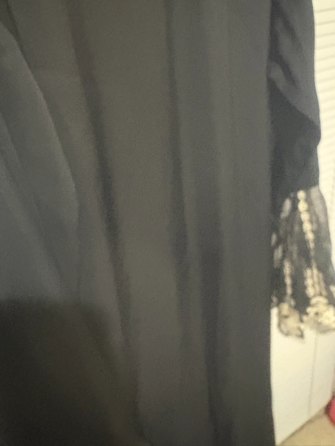 Black Abaya with Lace Sleeves - photo 2