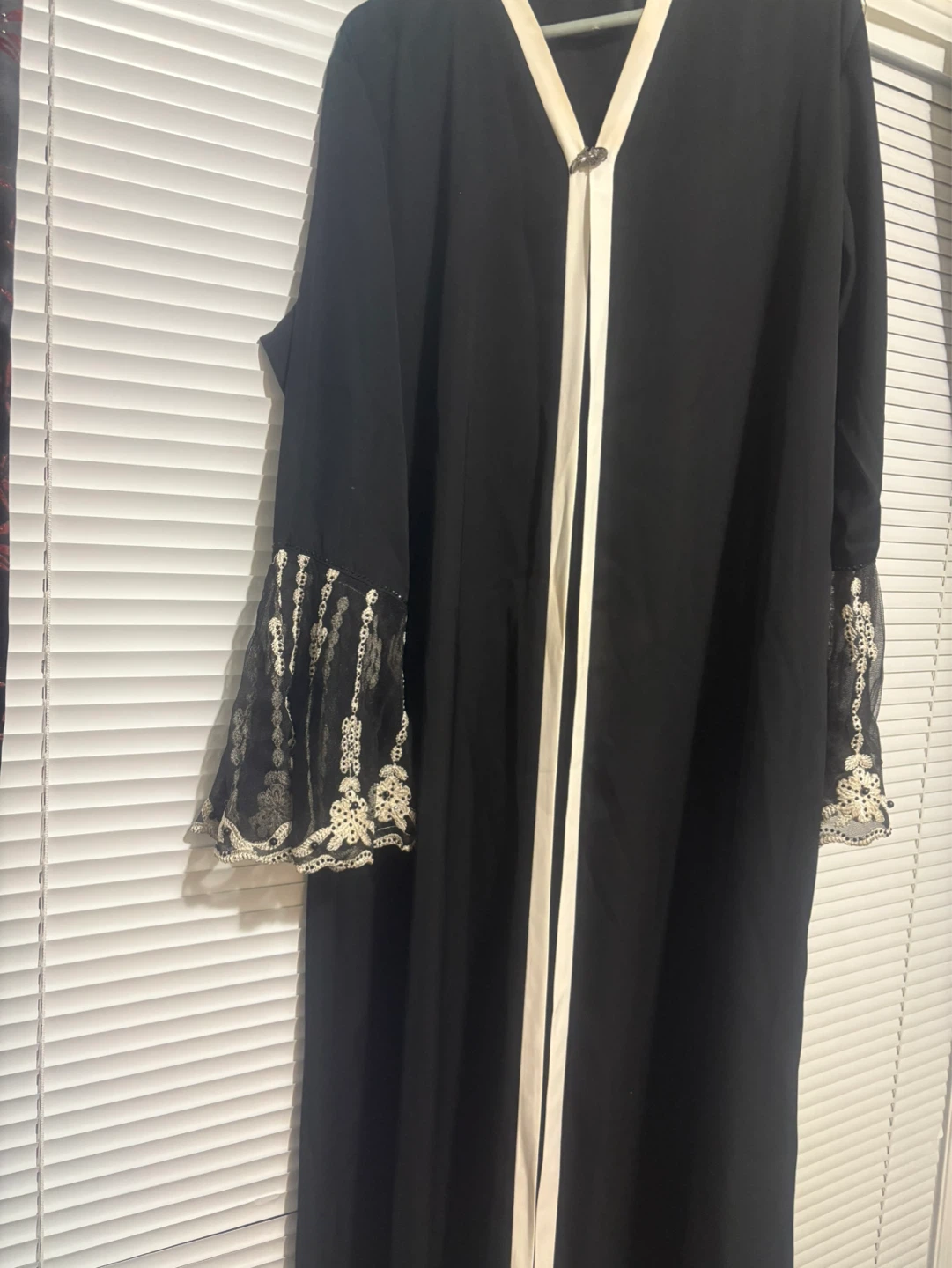 Black Abaya with Lace Sleeves