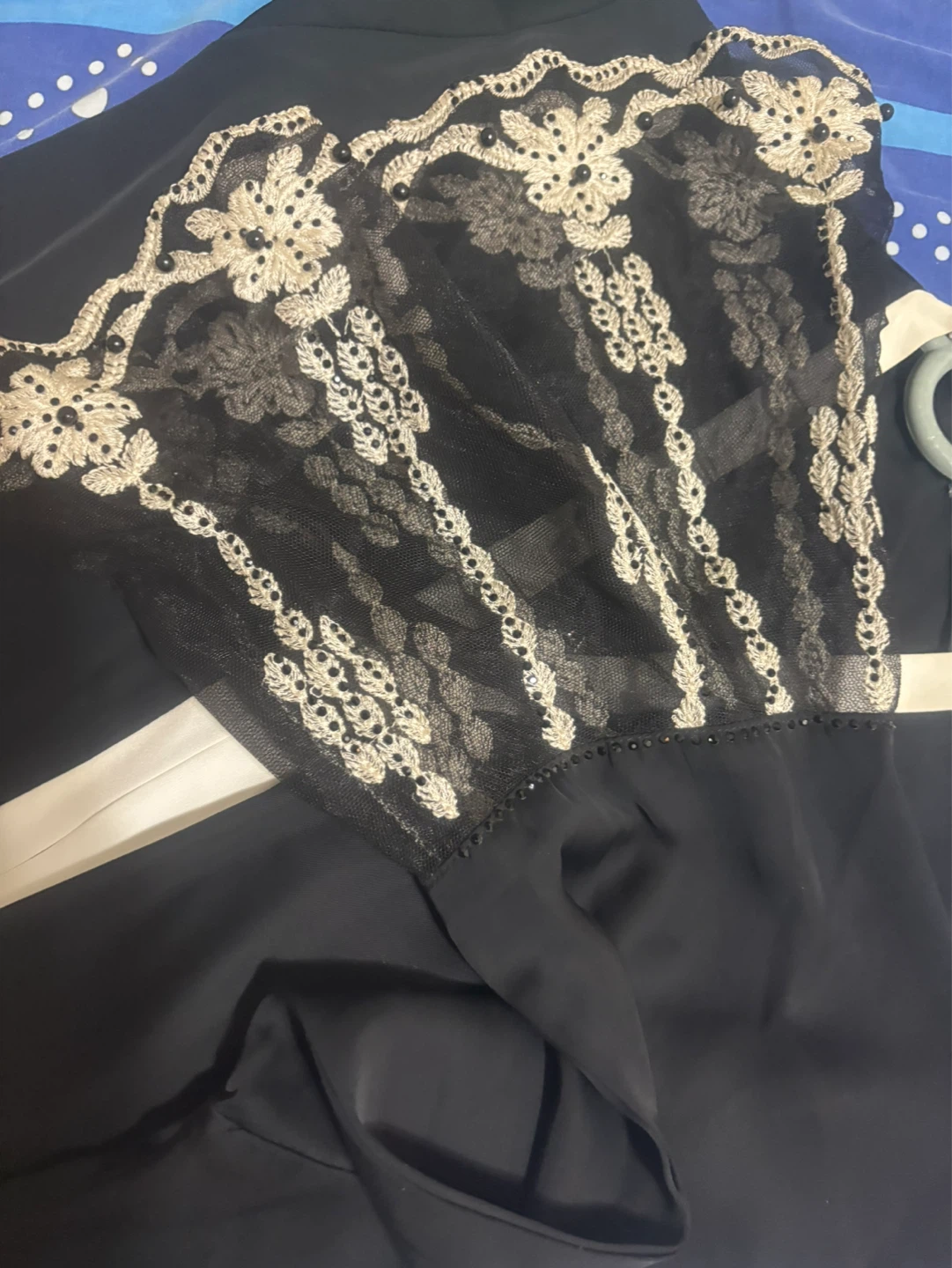 Black Abaya with Lace Sleeves - photo 3