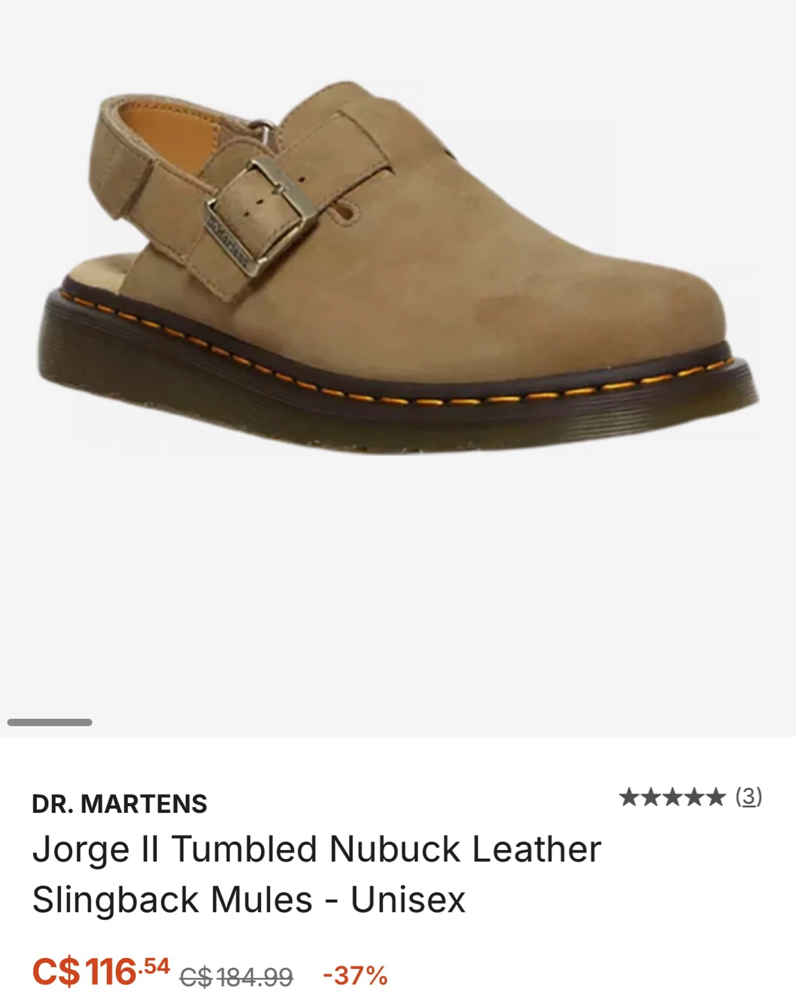 Dr. Martens Jorge II Tumbled Nubuck Leather Slingback Mules