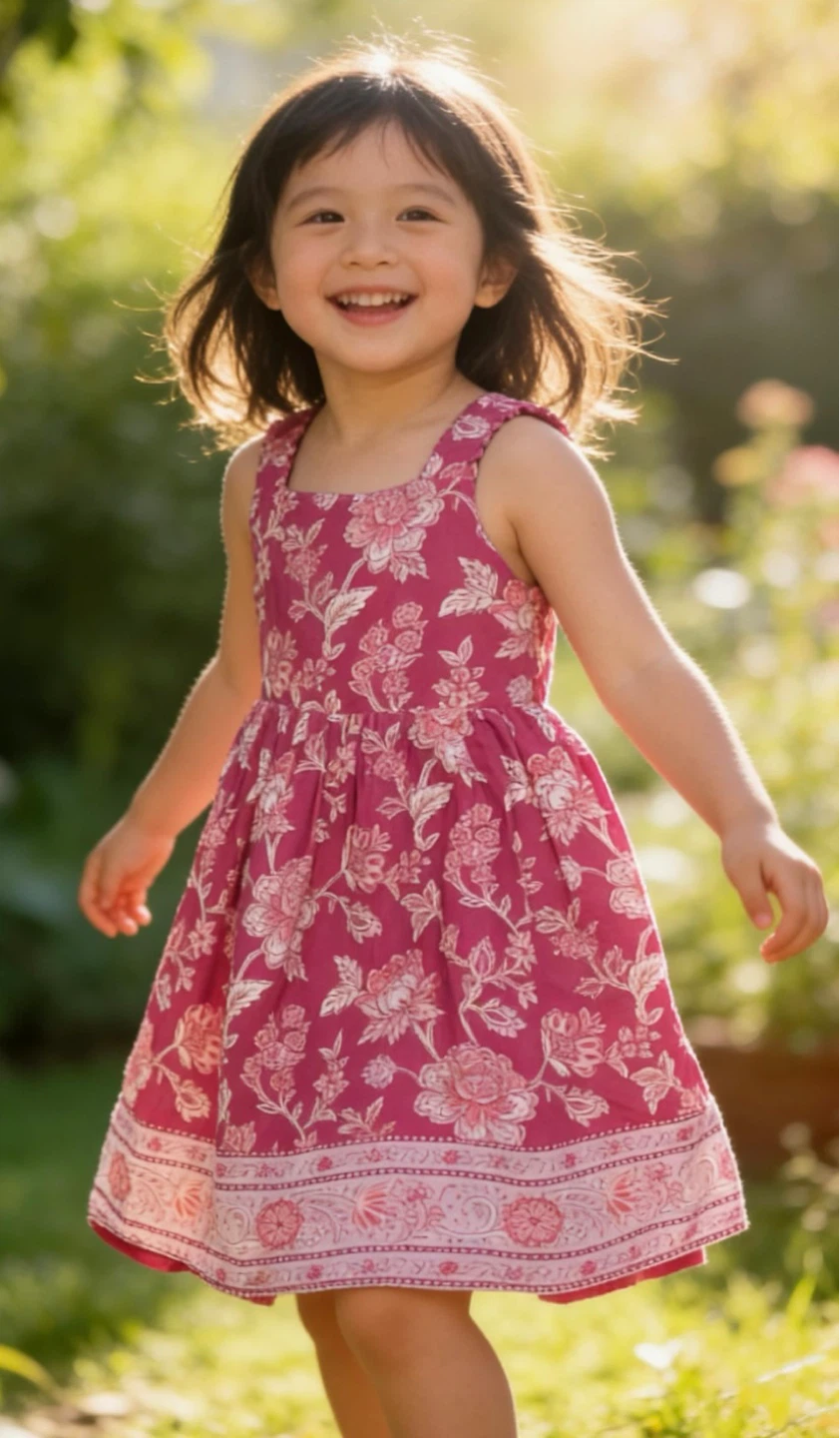 Girls Pink Floral Dress size 5 kids