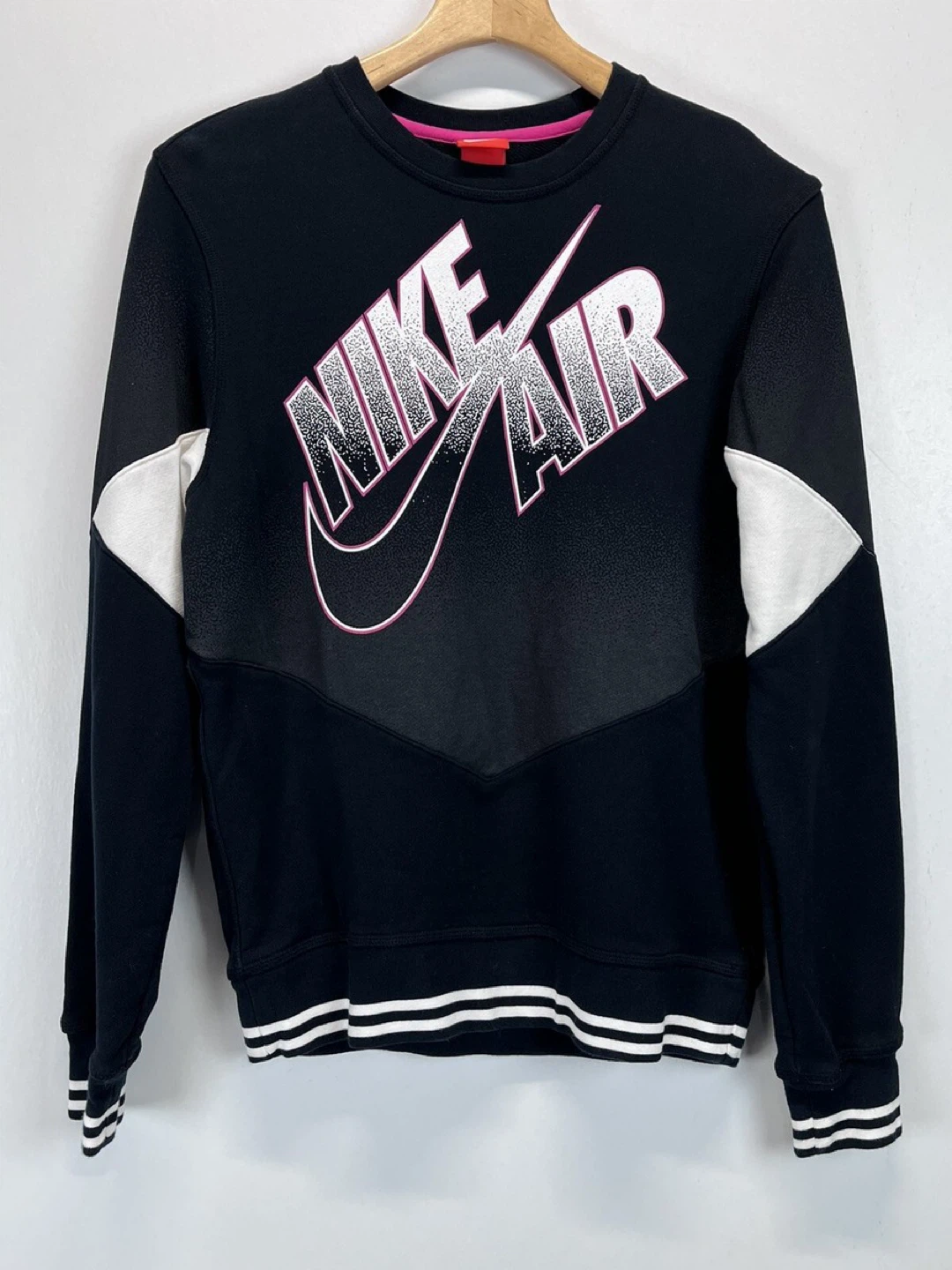 Vintage Nike Air Black Crewneck Sweatshirt Pink White Graphics⚽️ - photo 2