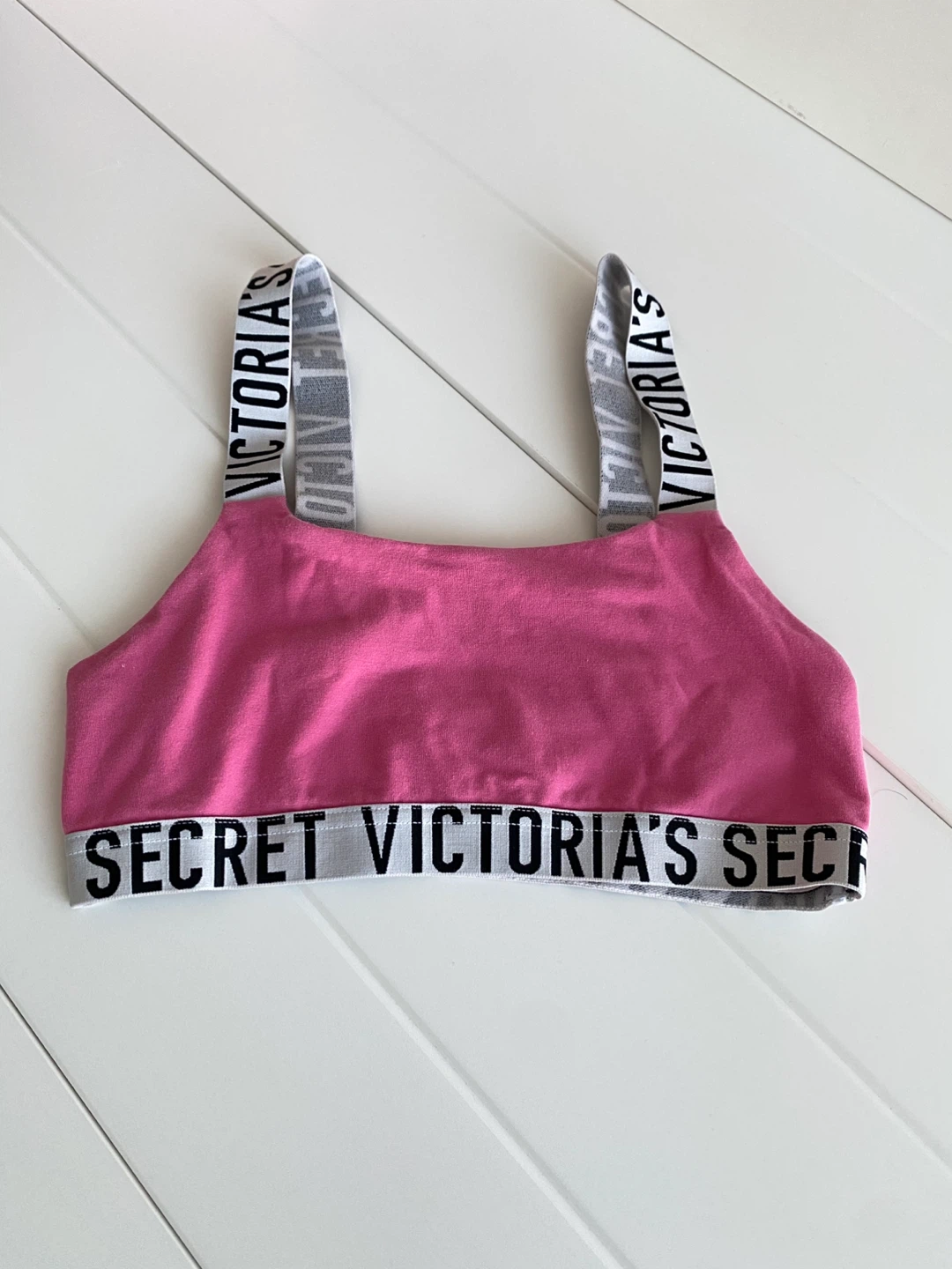 Victoria's Secret Pink Logo Elastic Bralette - Hot Pink⚽️