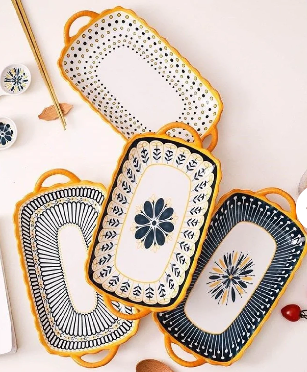 Rectangular Serving Platters with Handles