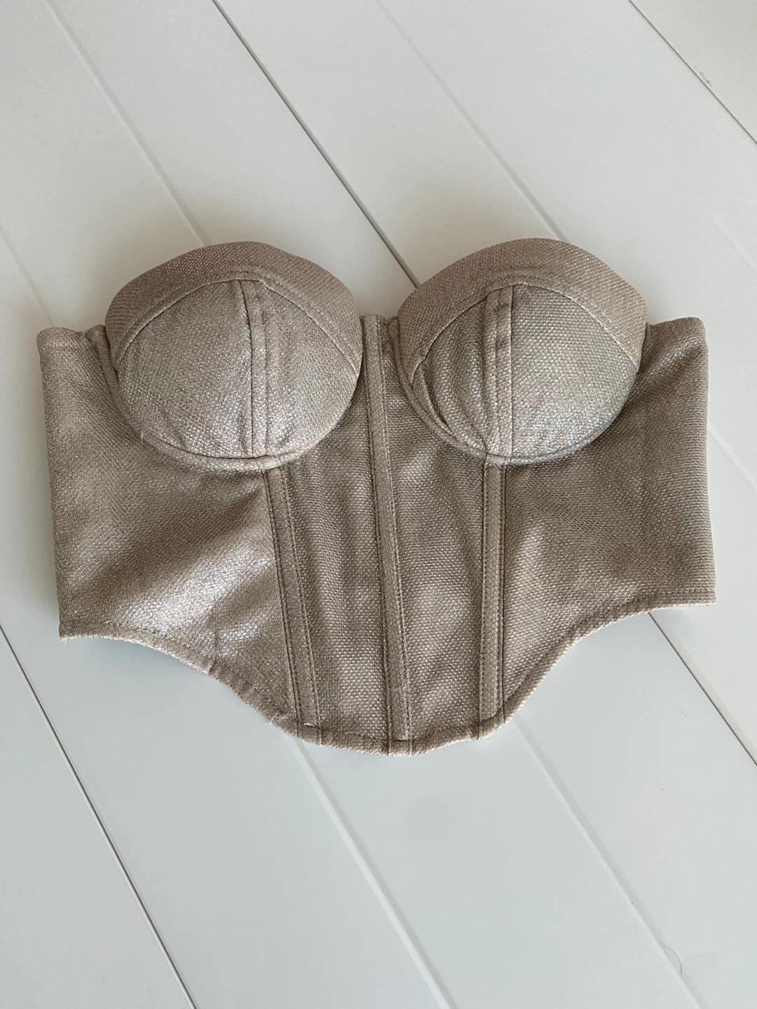 Meshki Sparkly Gold Bustier crop Top ⚽️