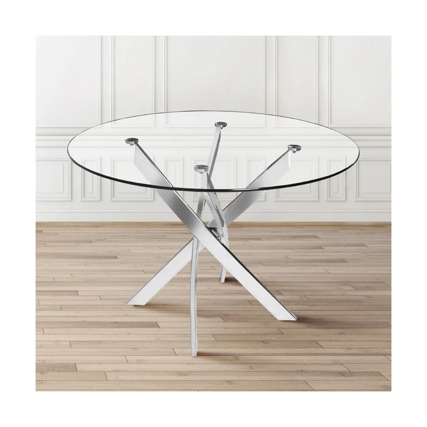 Orren Ellis Round Glass Dining Table - photo 3