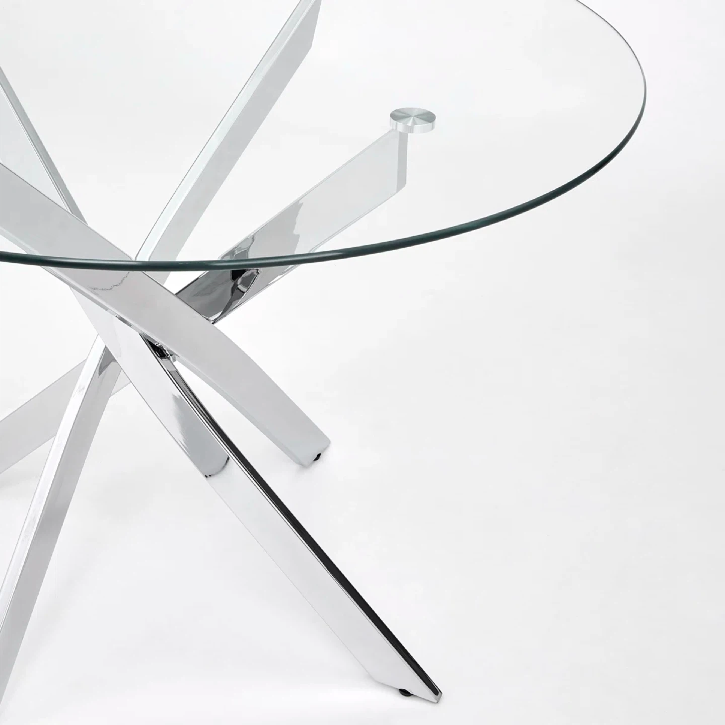 Orren Ellis Round Glass Dining Table - photo 4