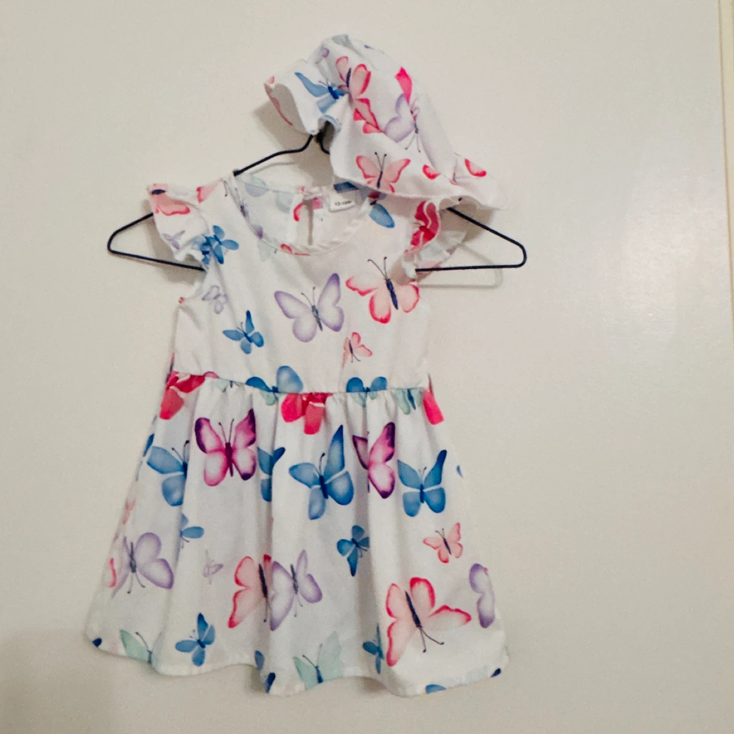 Kids Butterfly Dress & Bonnet Set
