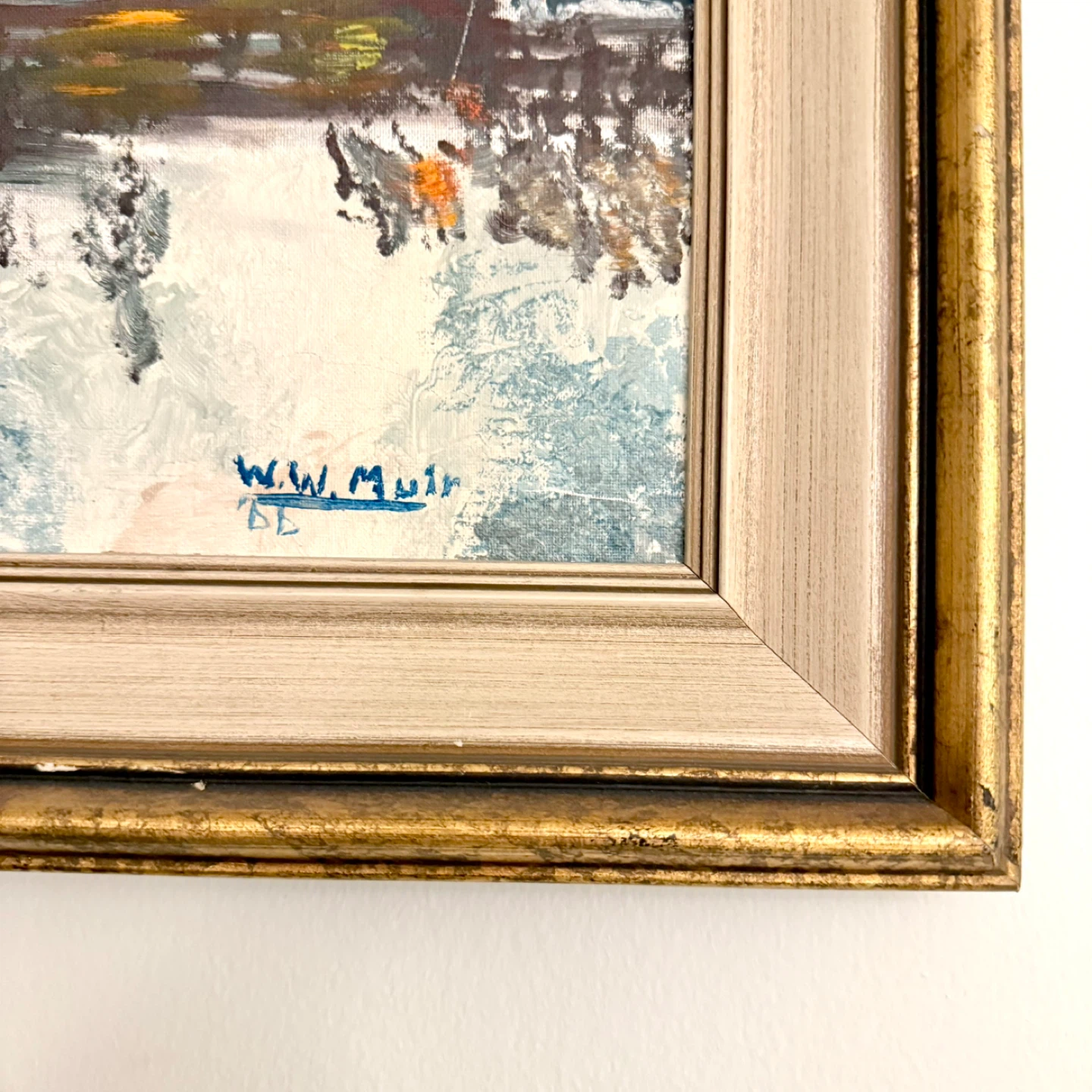 Midcentury abstract landscape painting on board by W.W. Muir - photo 2