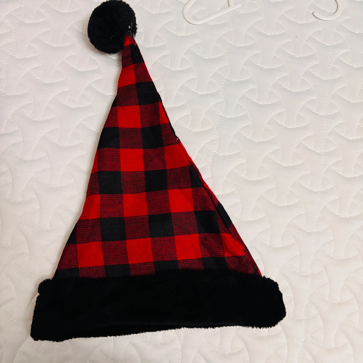 Red Santa Hat & Buffalo Plaid Santa Hat Set - photo 2