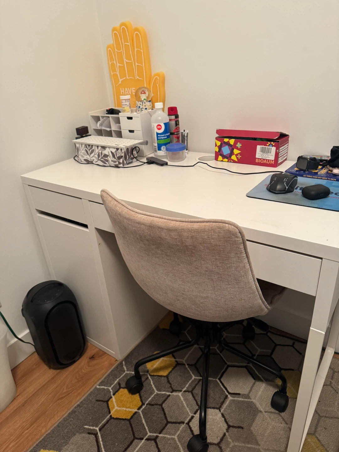 White IKEA Desk with Drawers