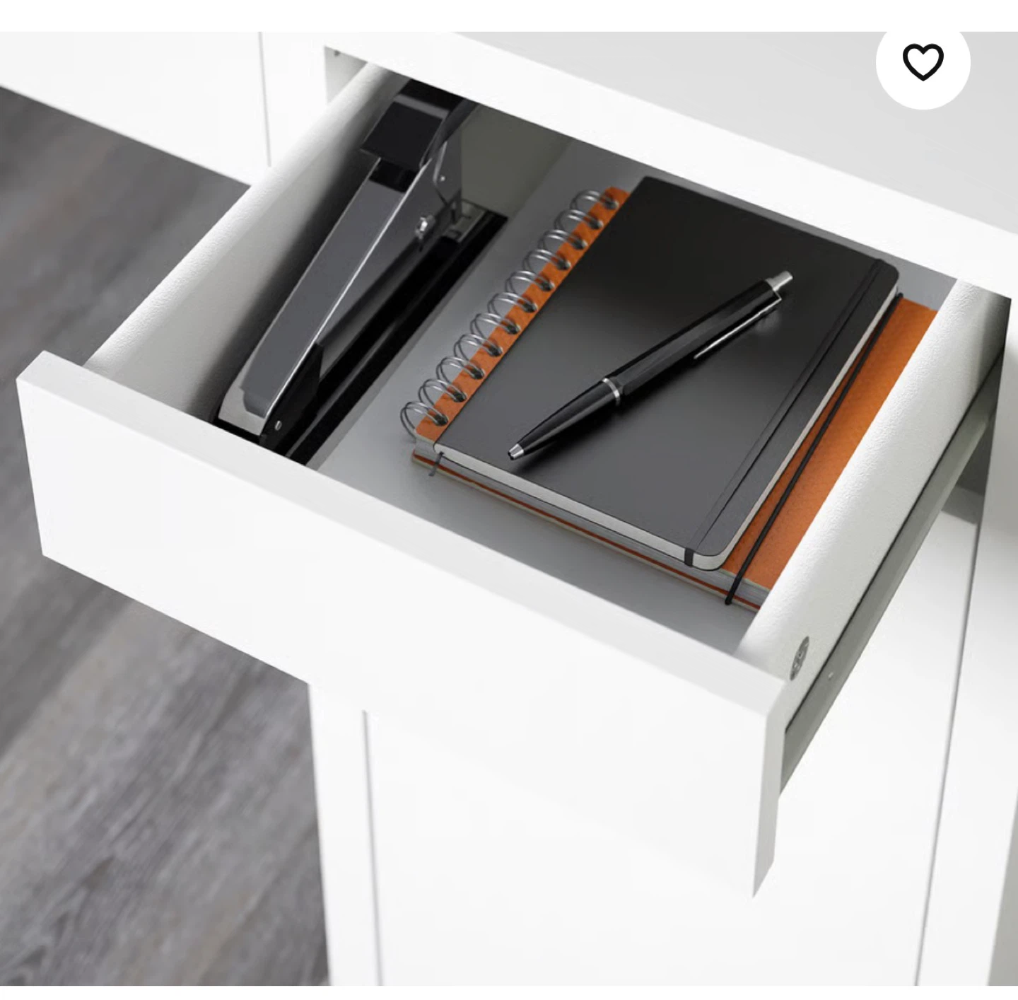 White IKEA Desk with Drawers - photo 3