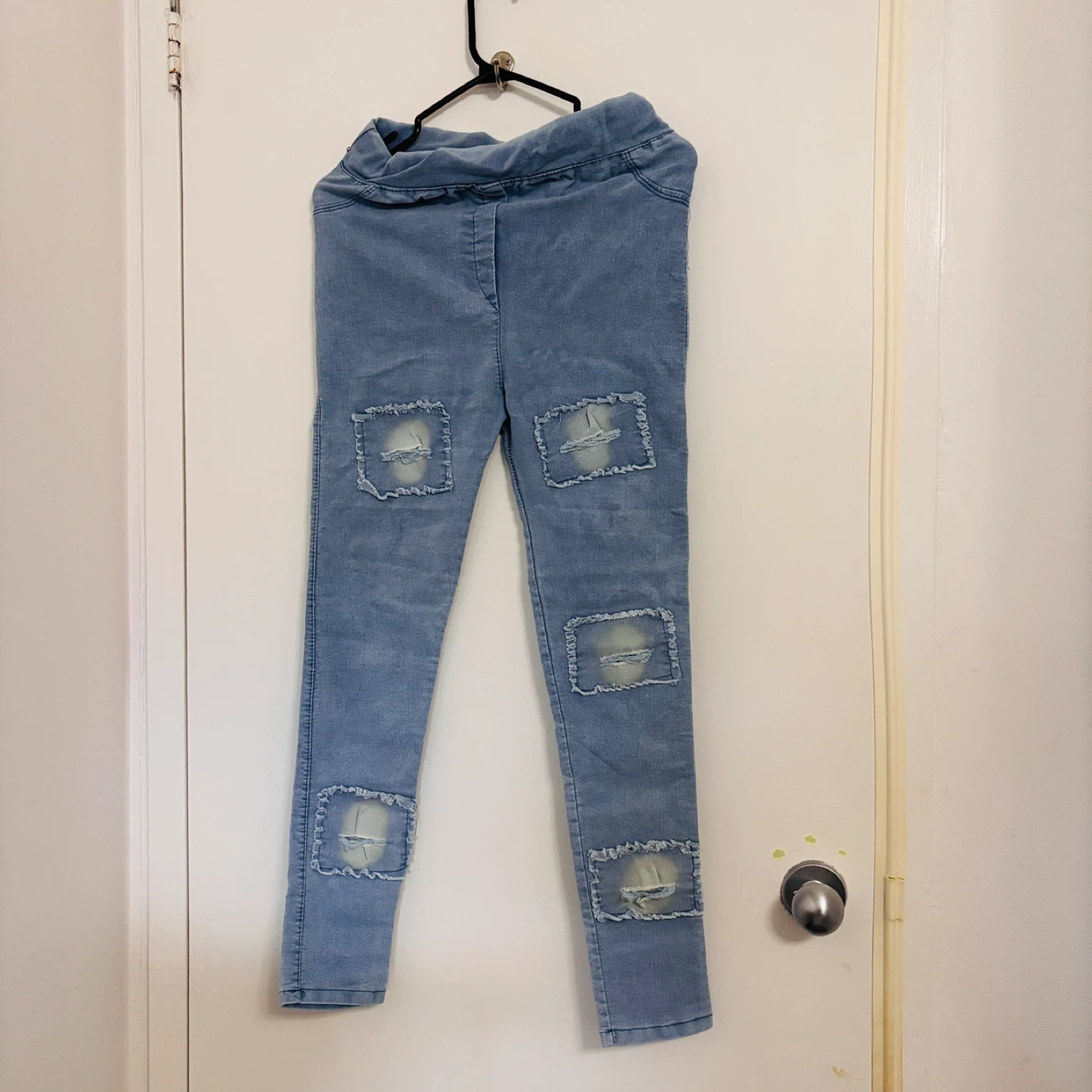 Light Wash Denim Patch Pants