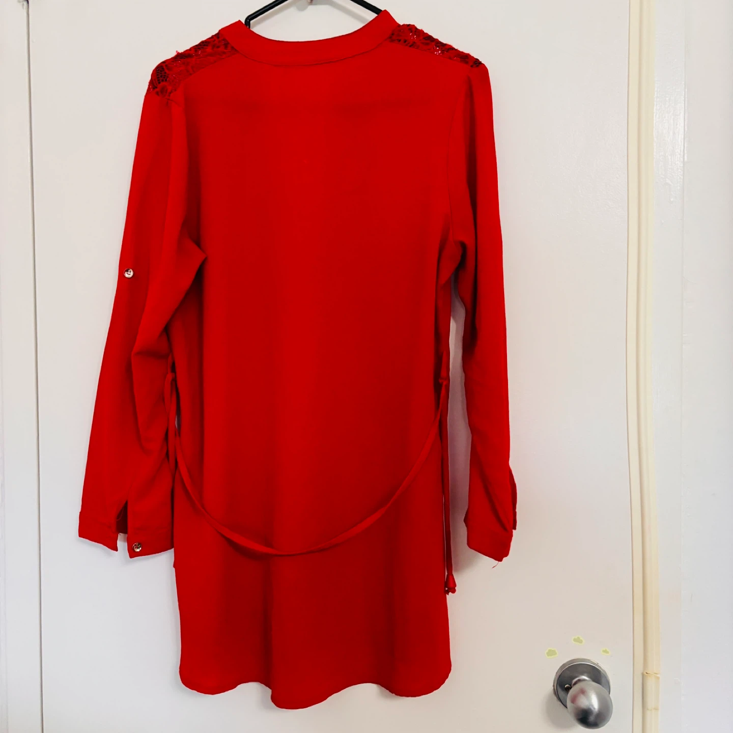 Red Lace Detail Blouse - photo 2